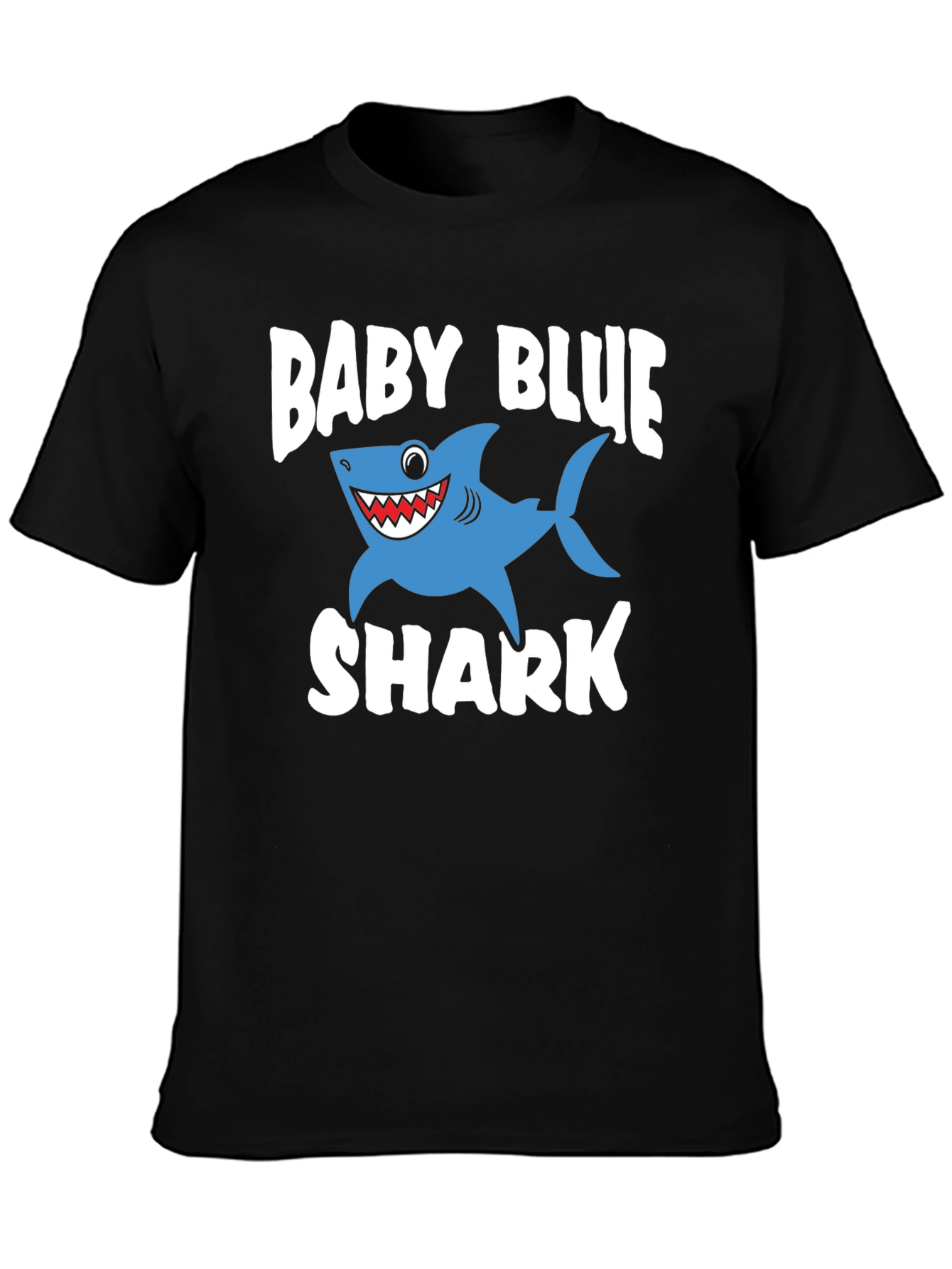 Black Baby Blue Shark Graphic T-Shirt view 3