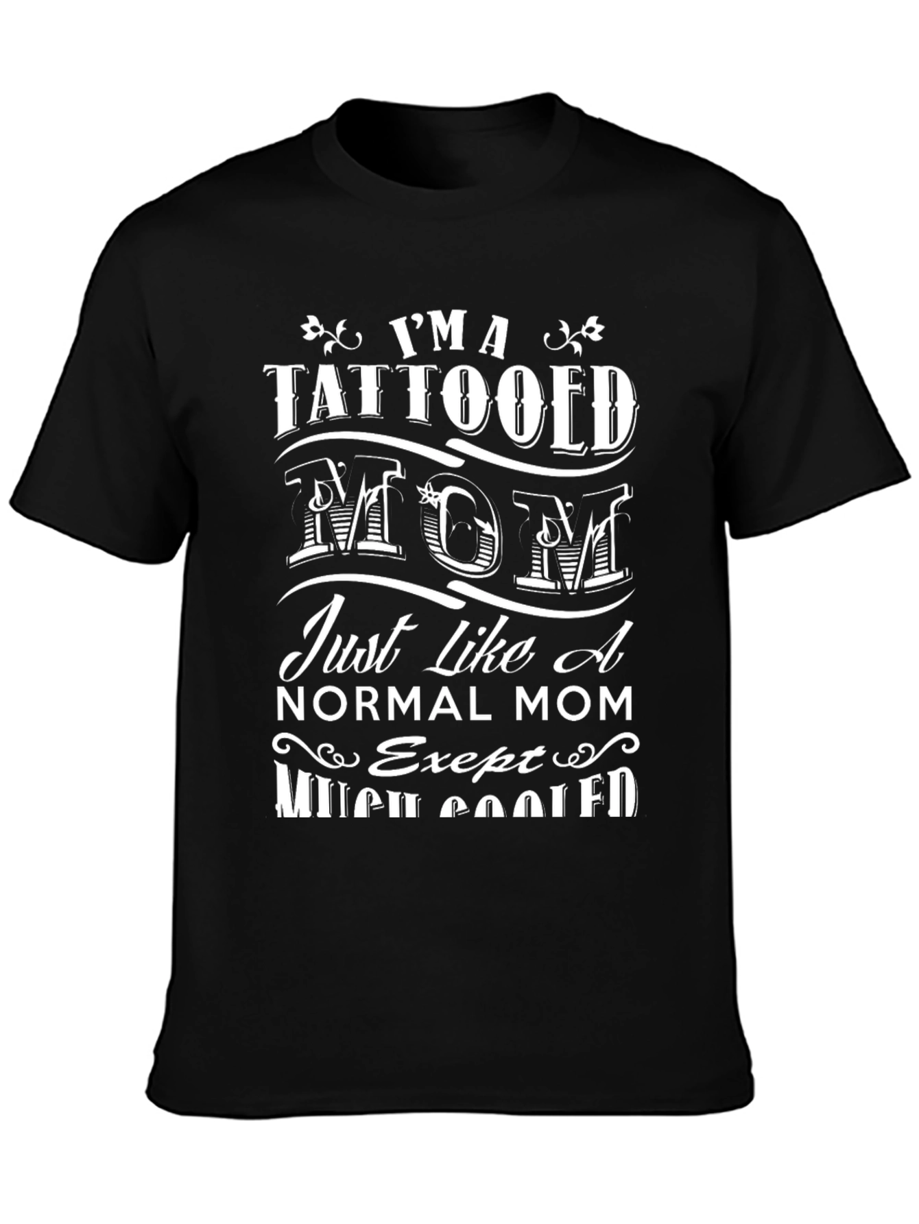 Tattooed Mom Graphic Tee - Black Cotton T-Shirt - 3