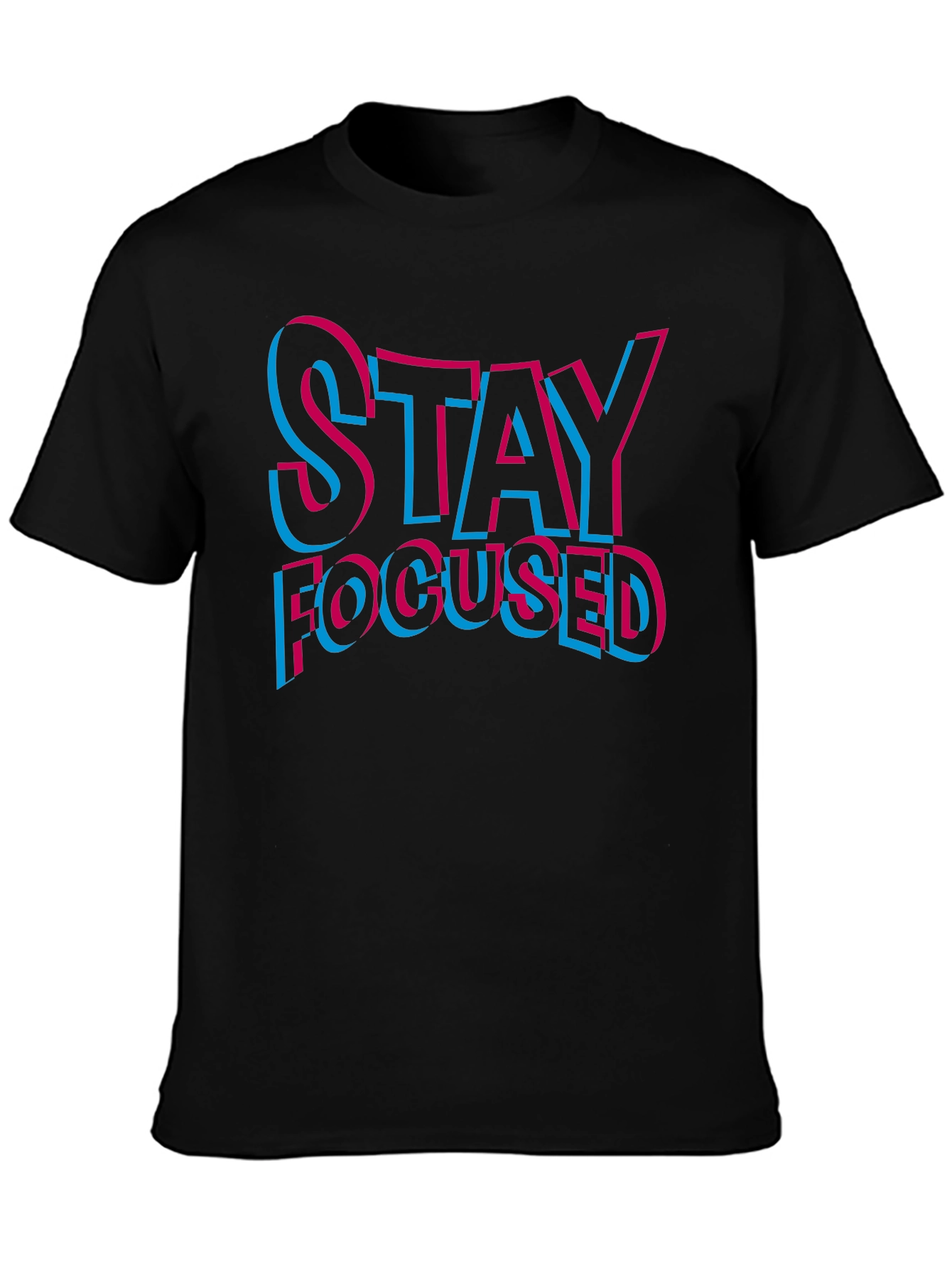 Black Stay Focused Graphic T-Shirt - Men's Black Tee view 3