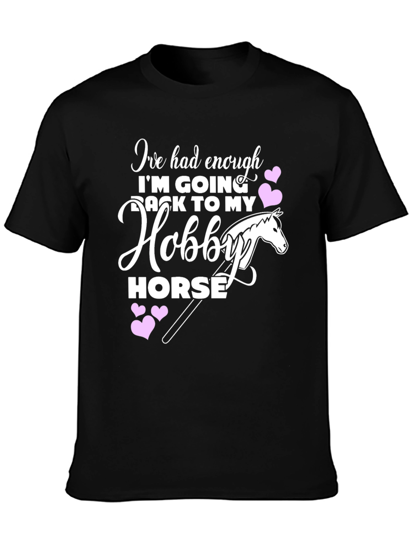 Black Hobby Horse T-Shirt - Adult Humor Tee view 3