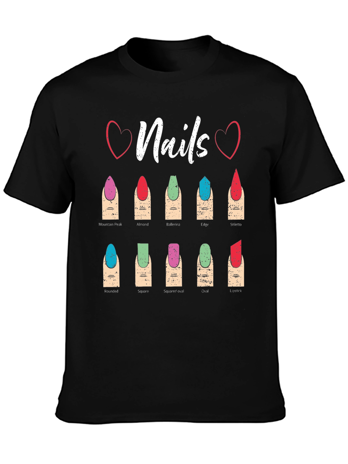 Black Nail Shape T-Shirt: Manicure Styles Tee view 3