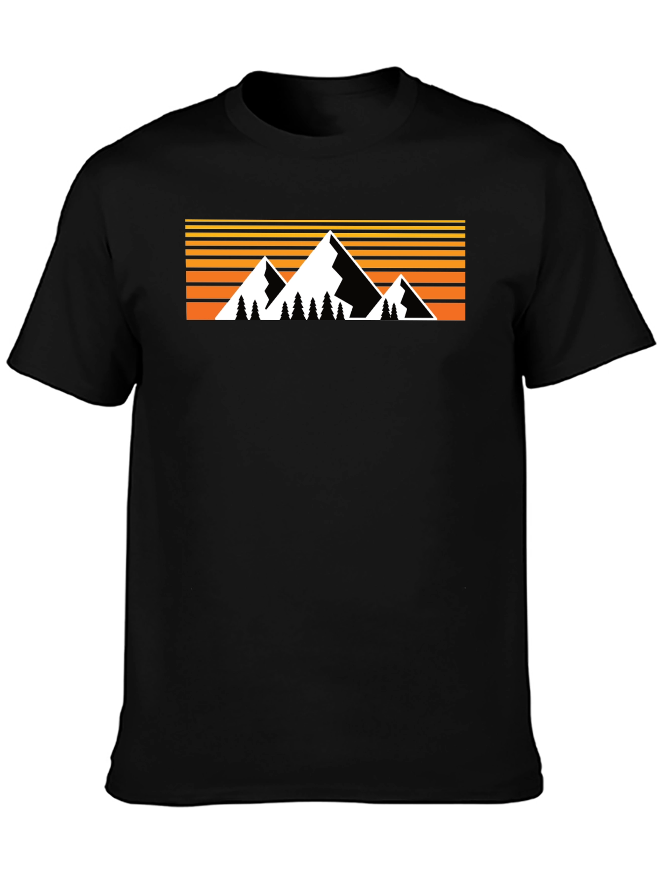 Black Mountain Sunset Graphic T-Shirt - Nature Inspired Design view 3