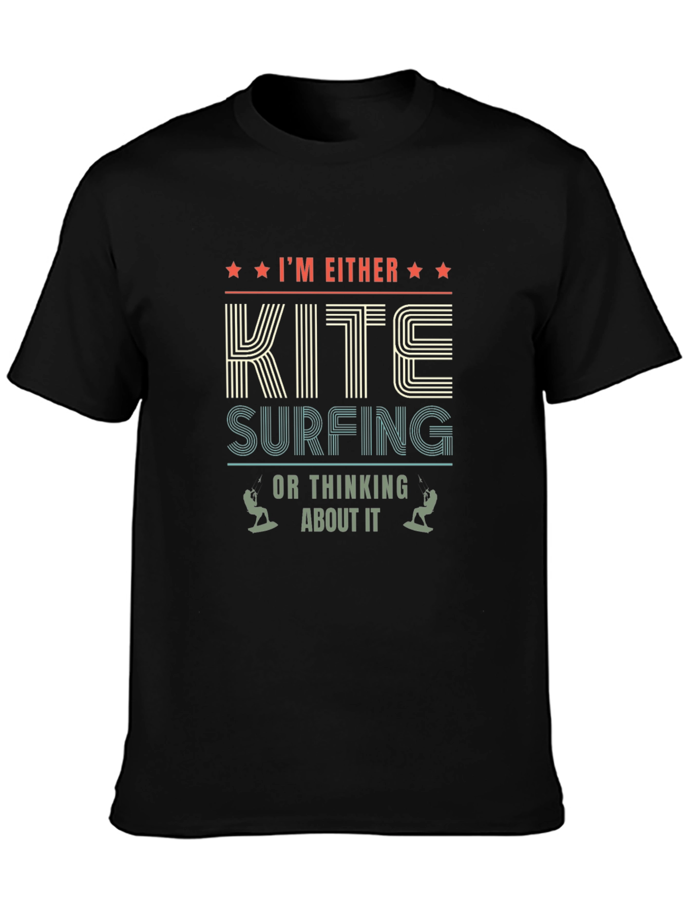 Black Kite Surfing Graphic Tee - Black Cotton Blend view 3