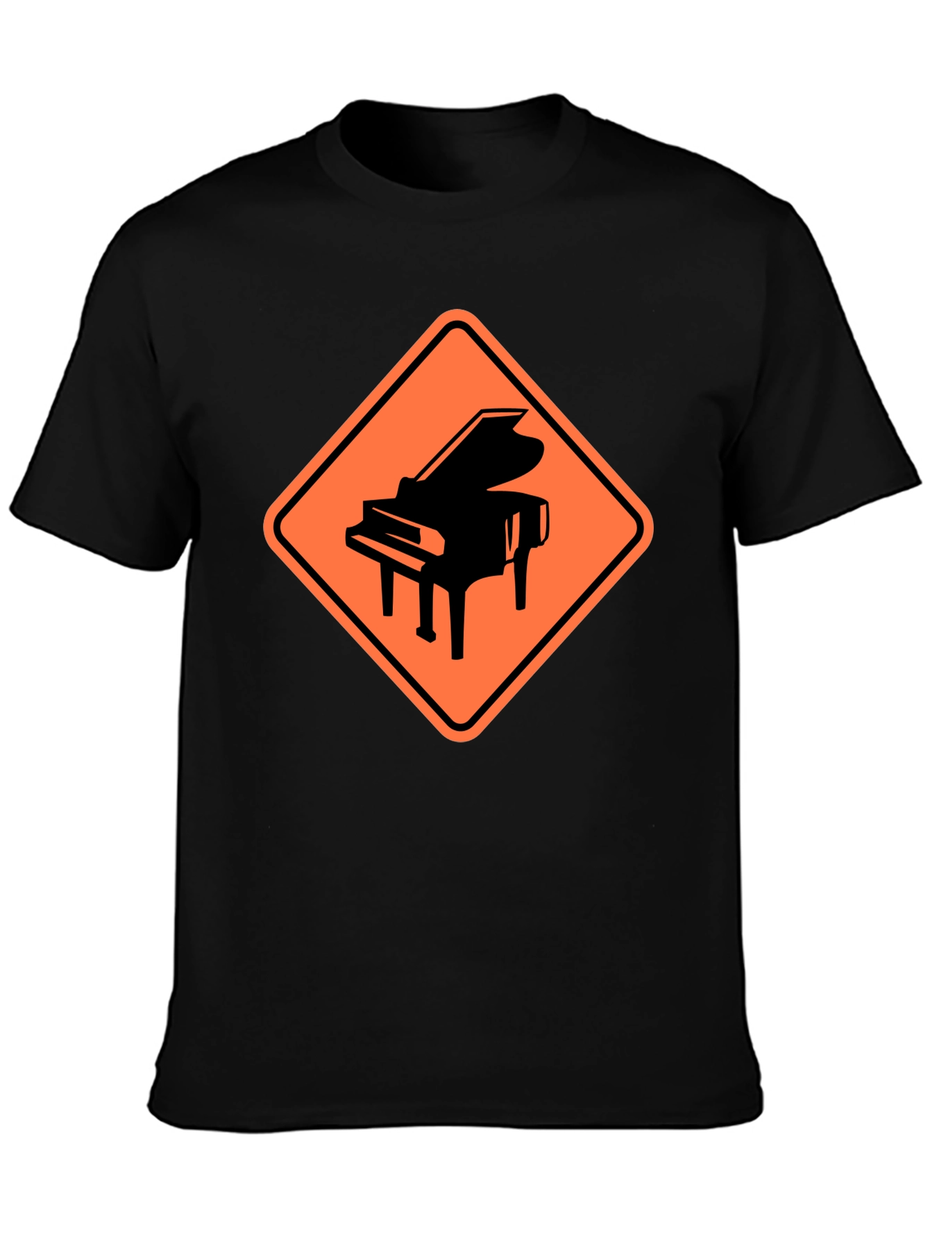 Black Piano Crossing Graphic Tee - Musician's Humor view 3