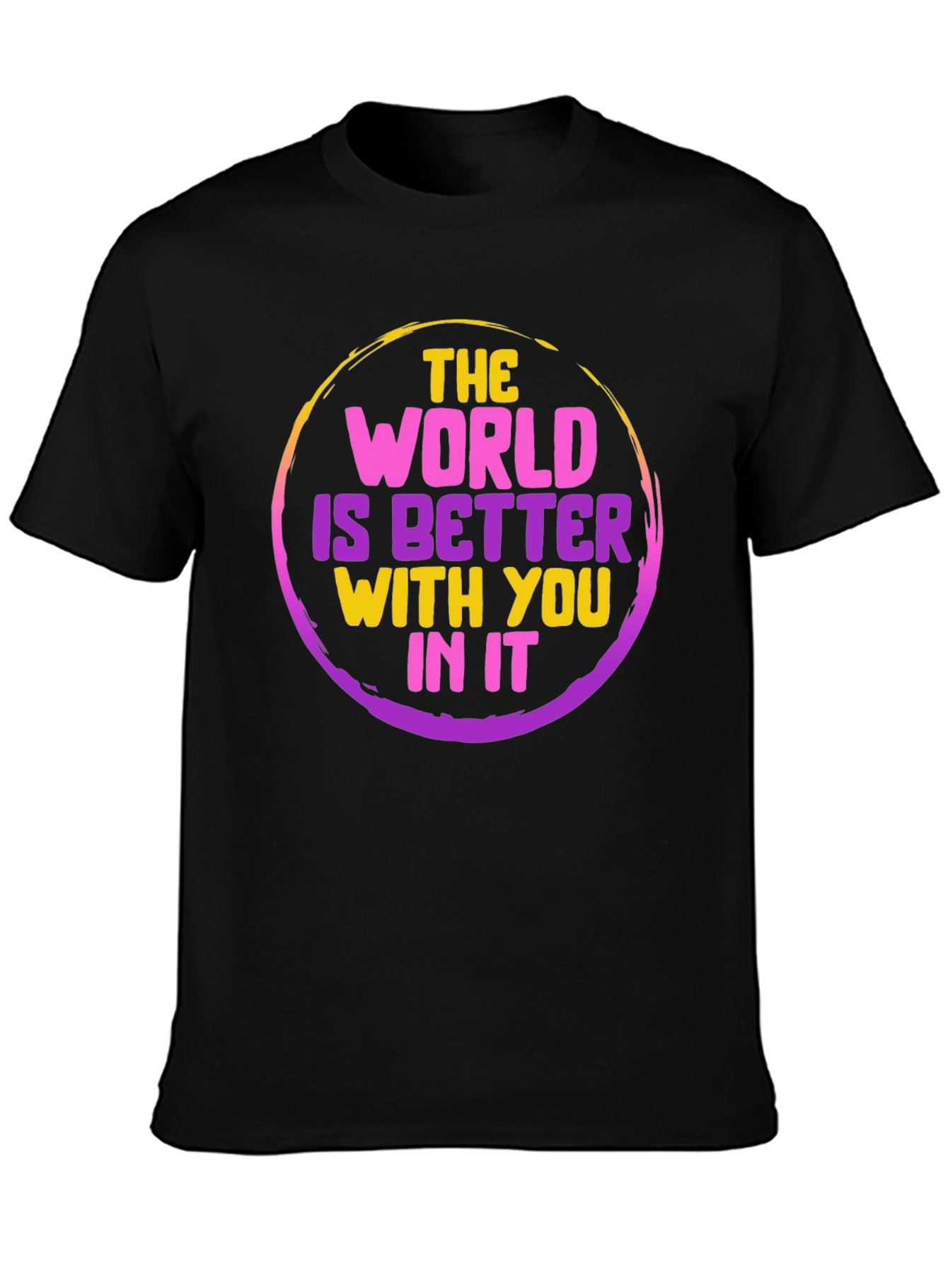 Black Inspirational "World is Better" Graphic Tee view 3