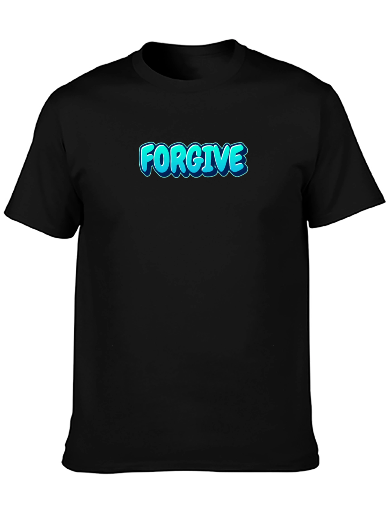 Black Forgive Graphic Print Black T-Shirt view 3
