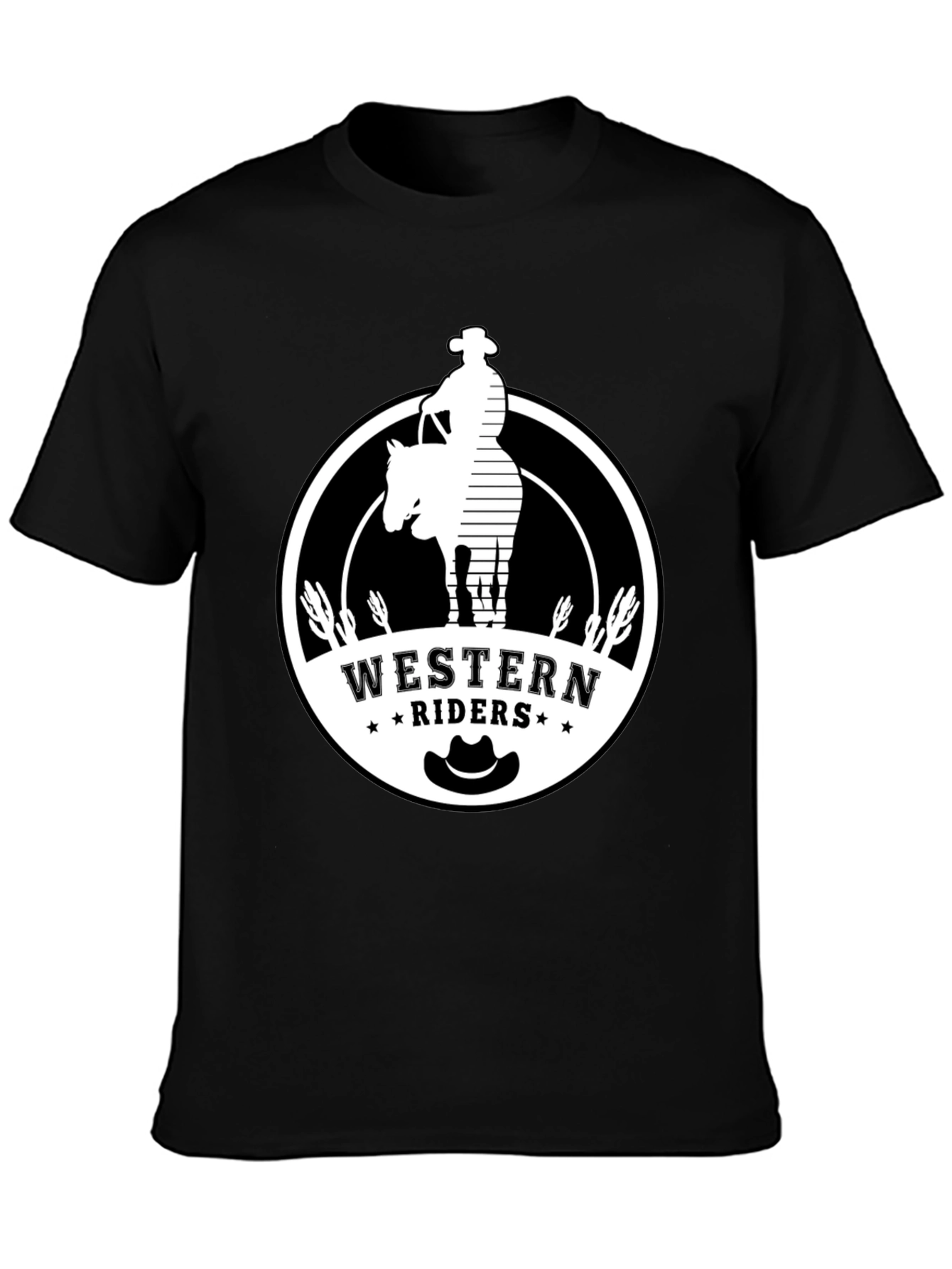 Black Western Riders Graphic T-Shirt - Cowboy Style view 3