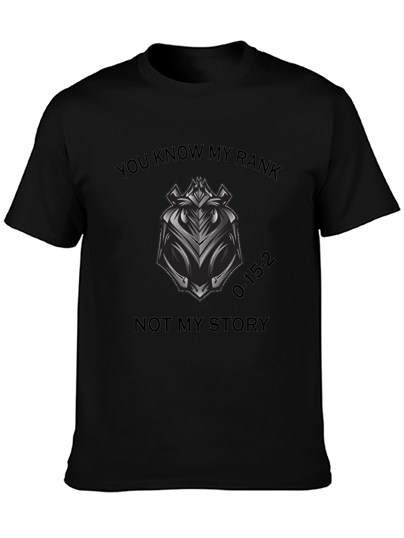 Black You Know My Rank T-Shirt - Motivational Graphic Tee view 3