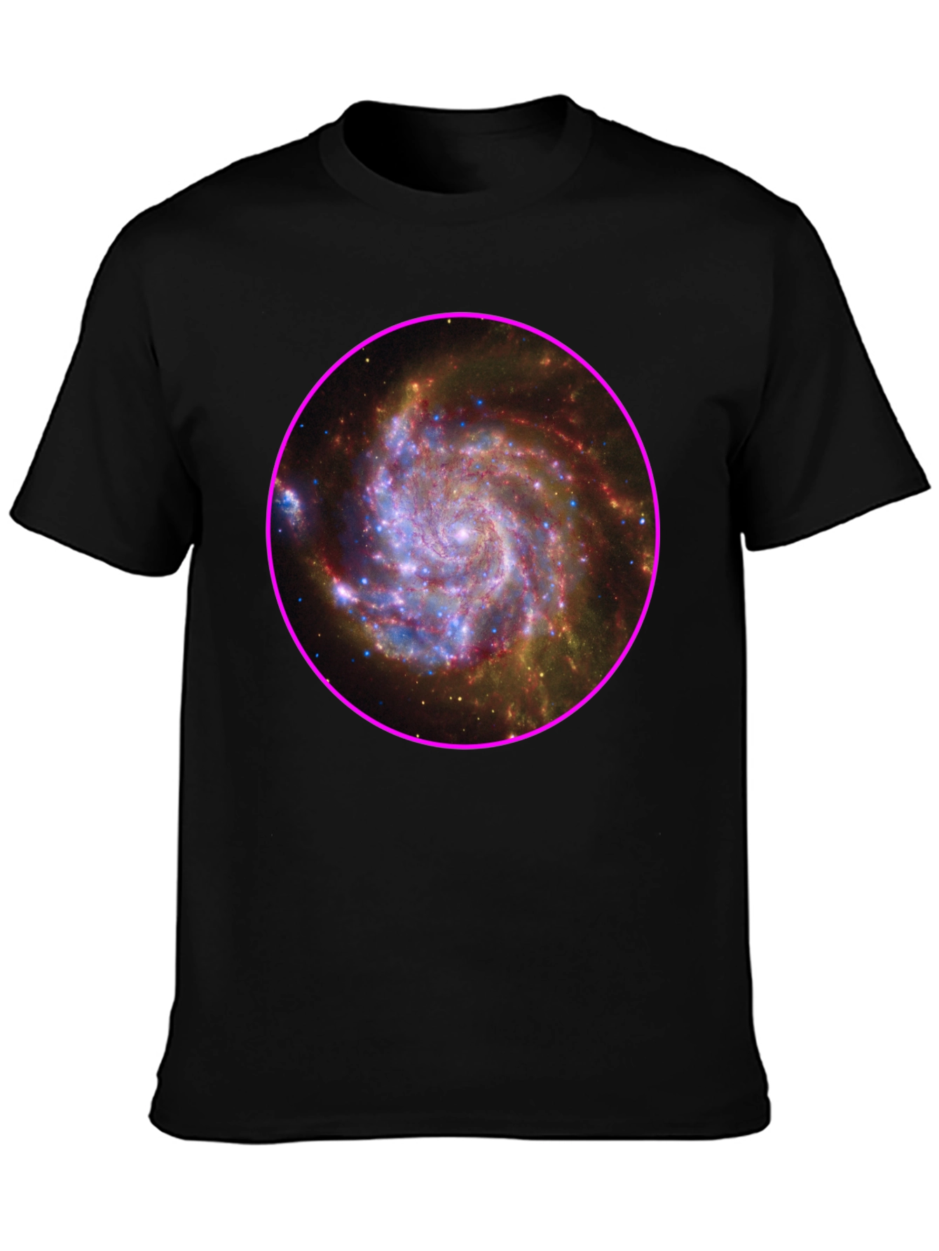 Black Galaxy Print Black T-Shirt view 3