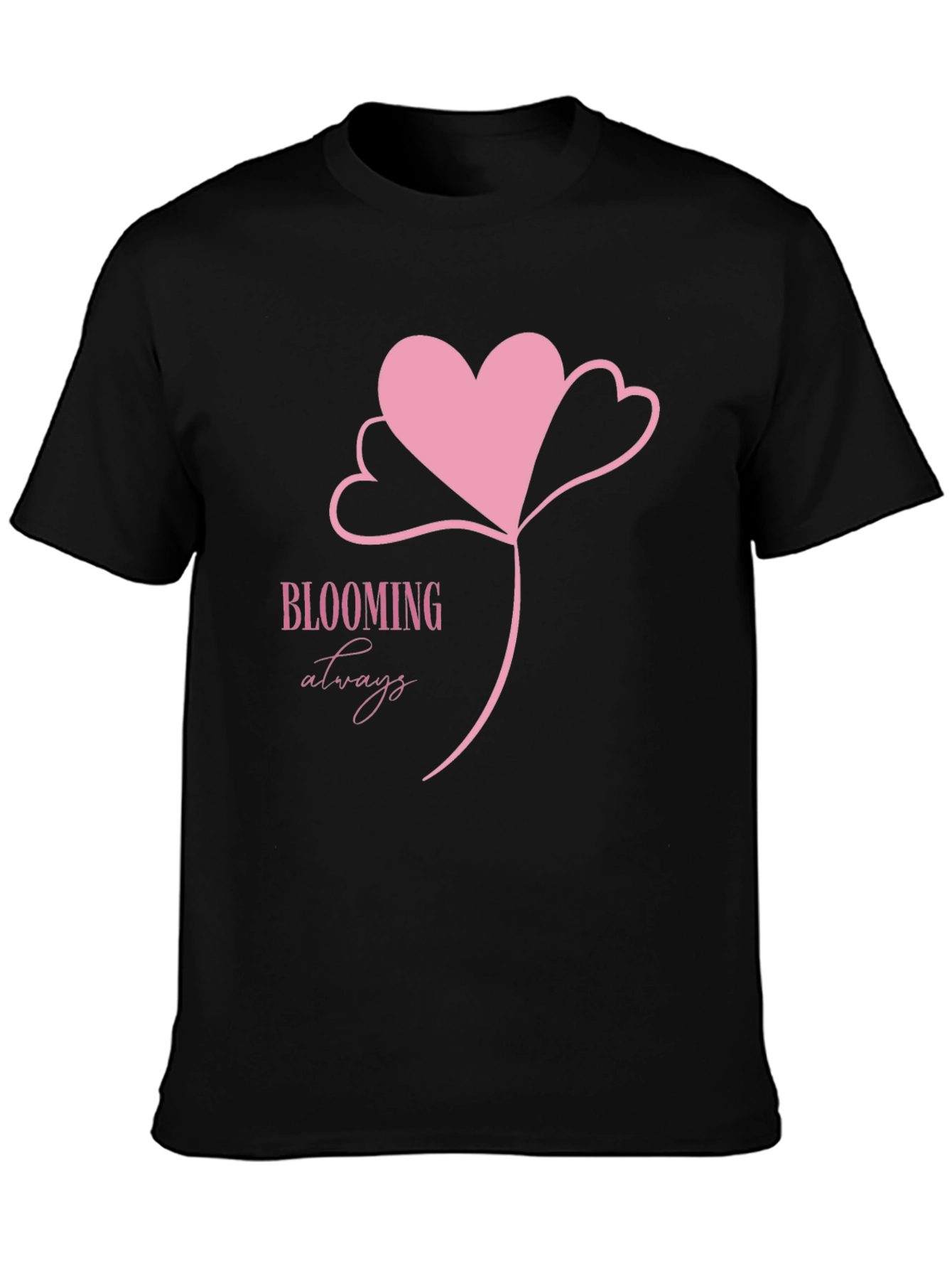 Black Blooming Always Black T-Shirt view 3