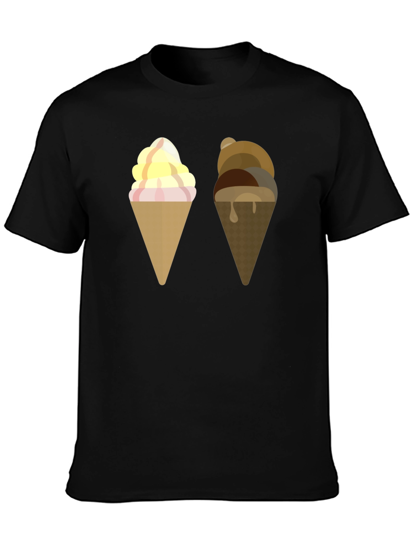 Black Ice Cream Cone Graphic T-Shirt view 3