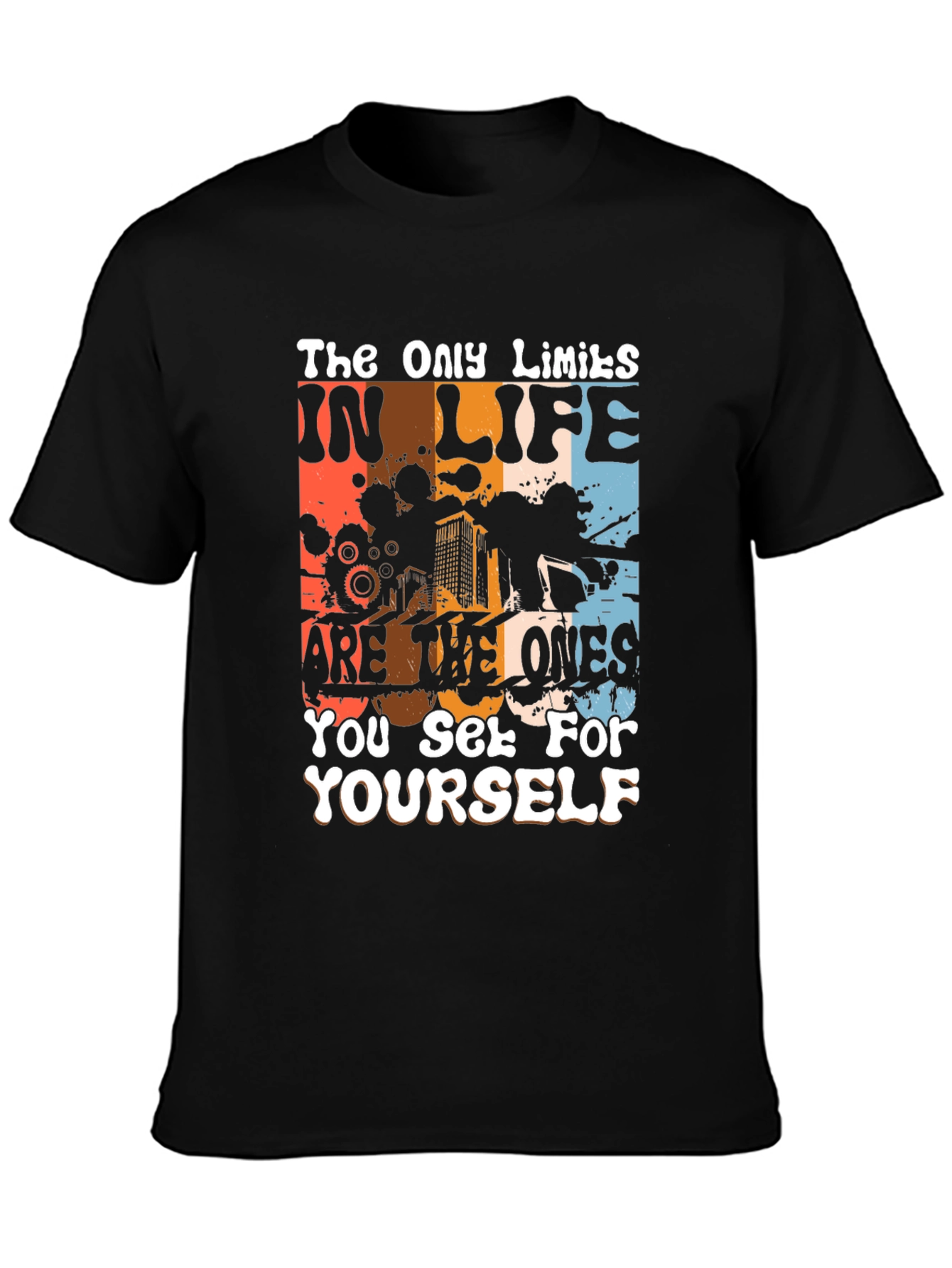 Black Inspirational Graphic Tee: The Only Limits T-Shirt view 3