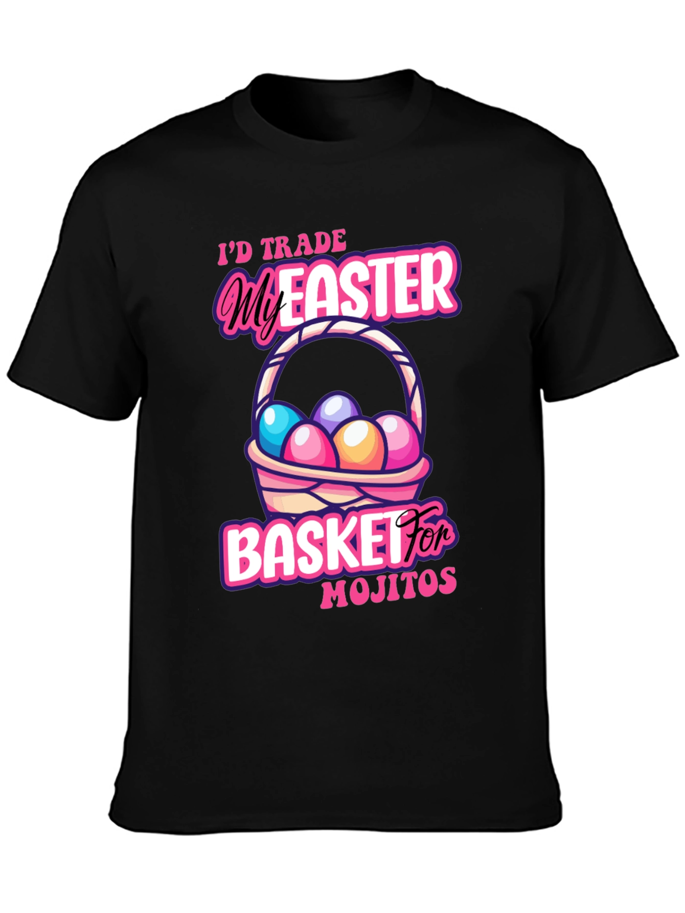 Black Easter Mojito Basket T-Shirt view 3