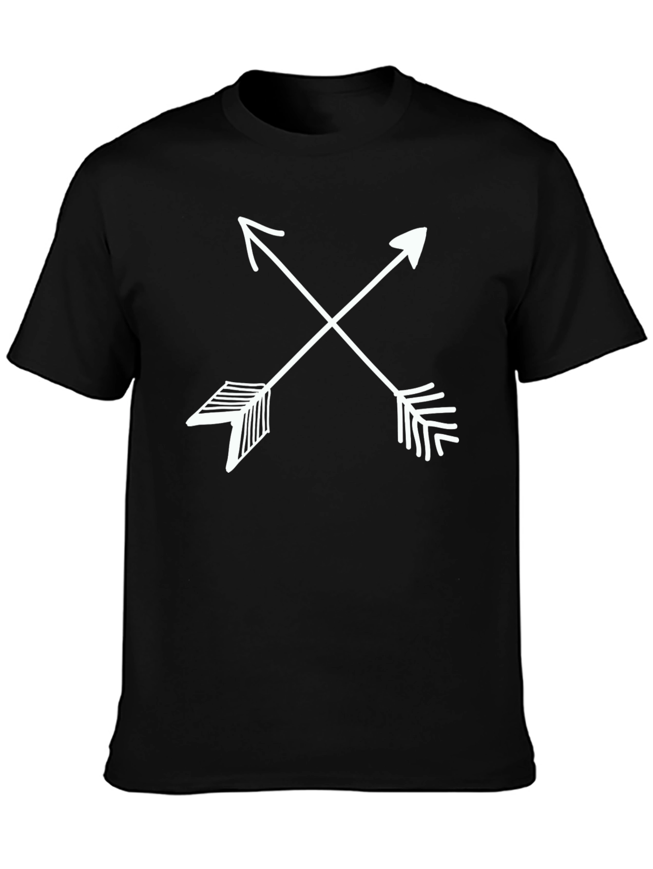 Black Crossed Arrows Graphic Tee - Casual Black T-Shirt view 3