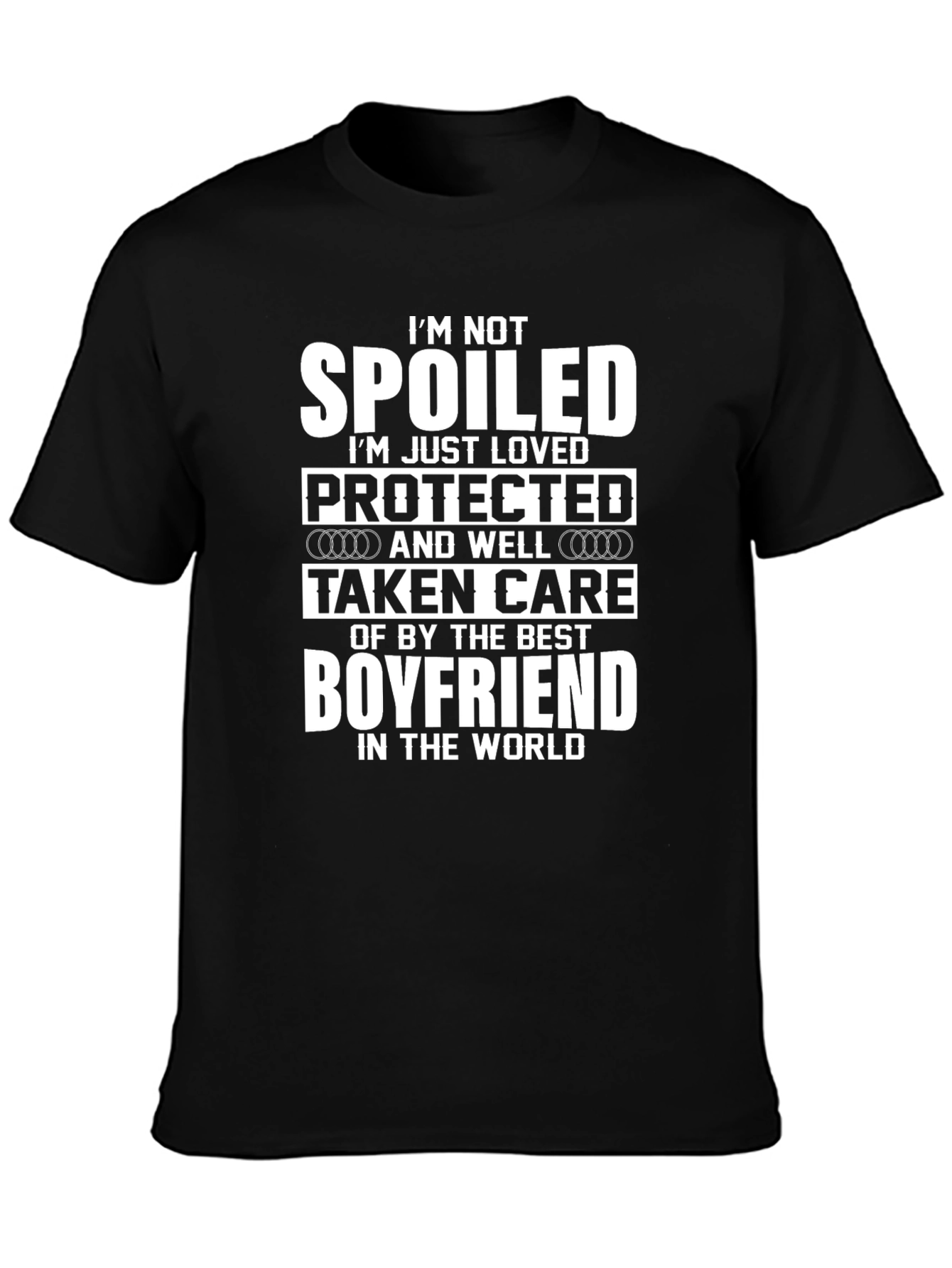 Black Boyfriend Spoiled Loved Protected T-Shirt view 3