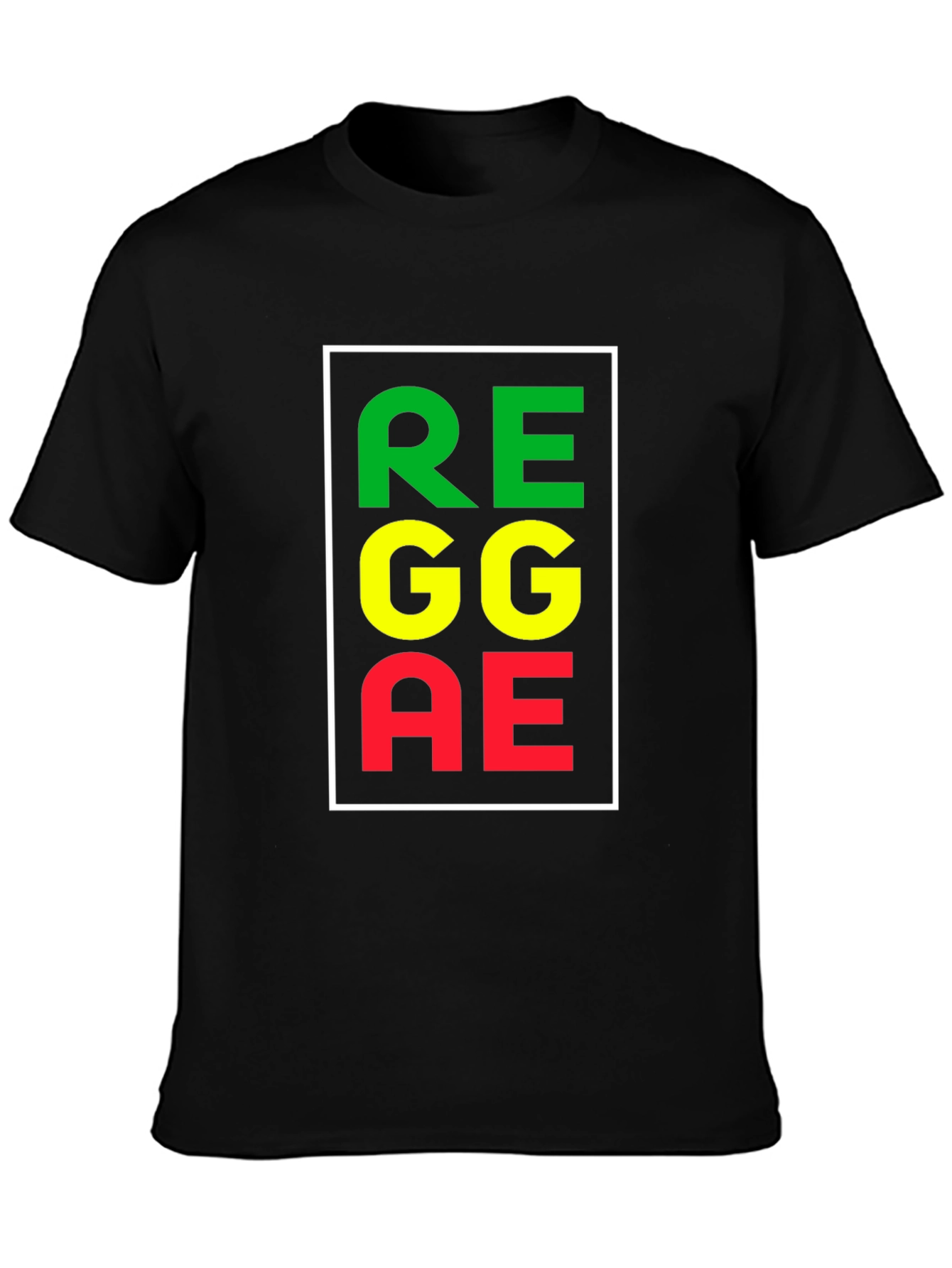 Black Reggae Rasta Color Block T-Shirt view 3