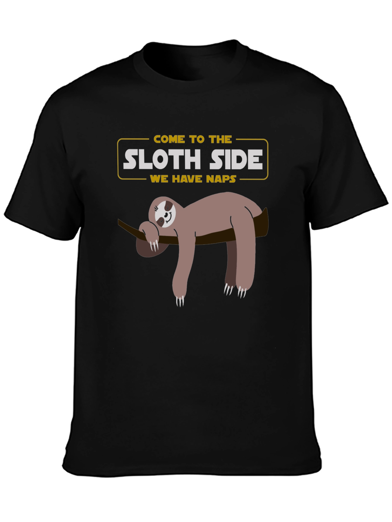 Black Sloth Side T-Shirt - Lazy Naps view 3