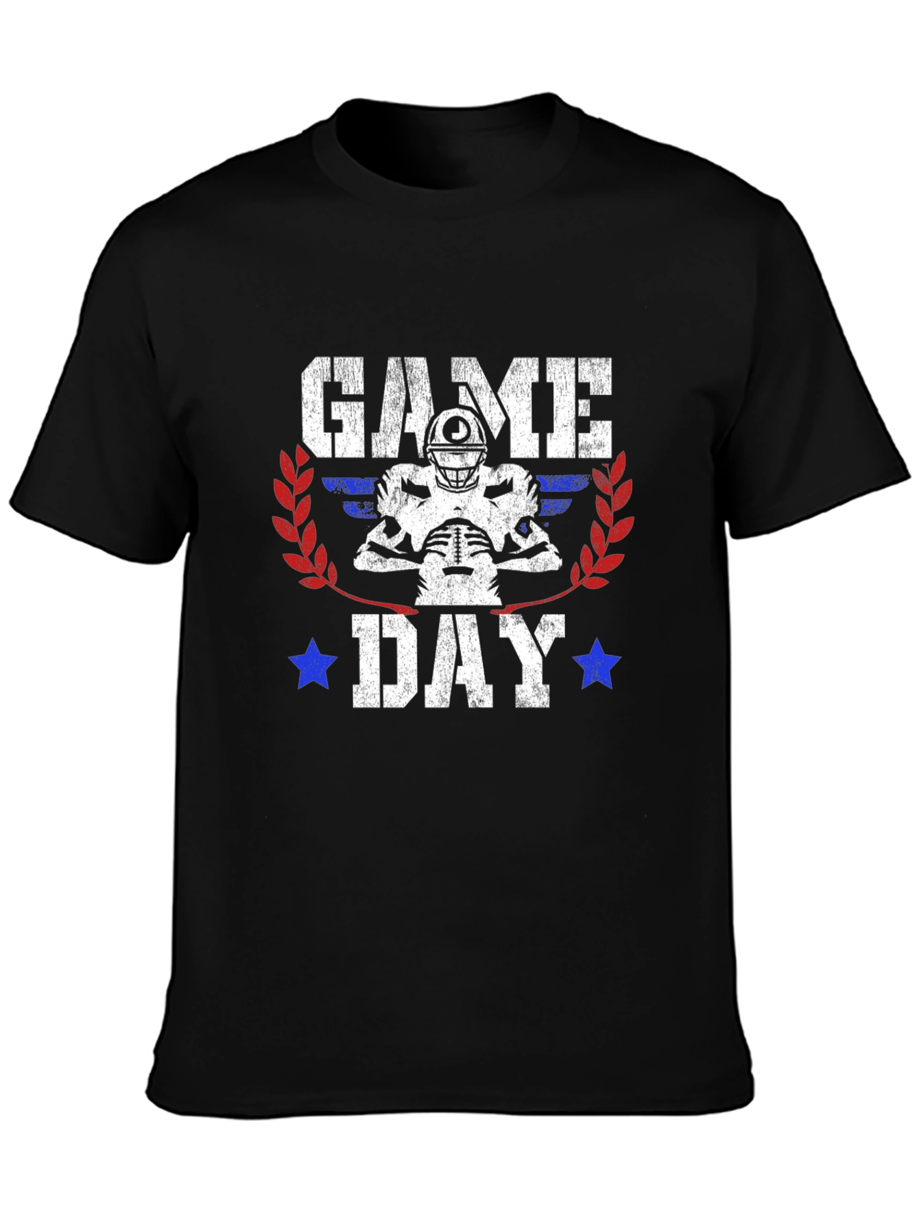 Black Game Day Football Graphic T-Shirt view 3