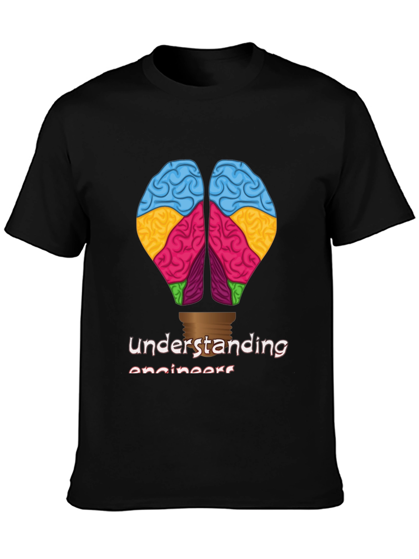 Black Understanding Engineers Brain T-Shirt view 3
