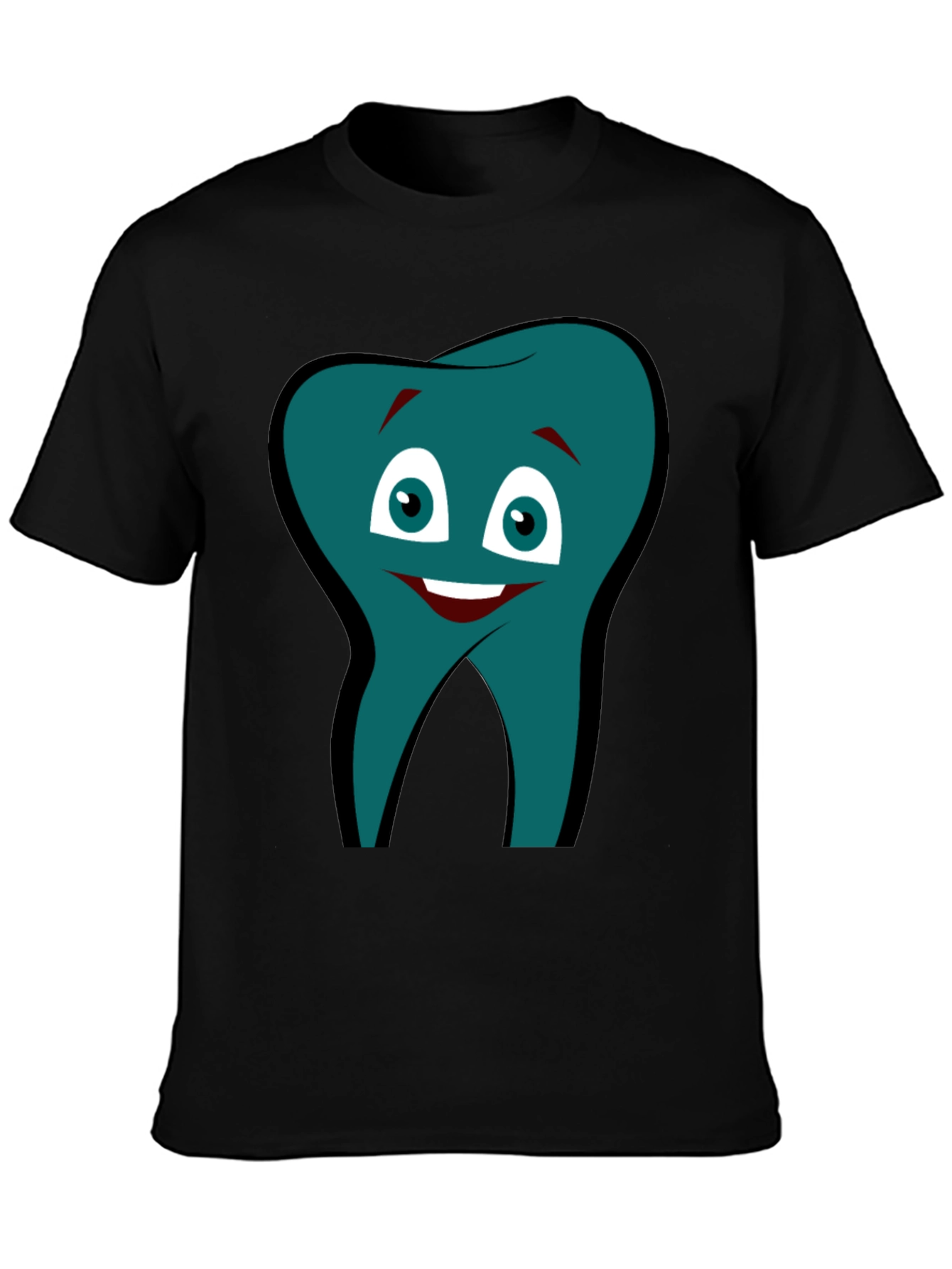 Black Funny Tooth Graphic Tee - Black Cotton Comfort view 3