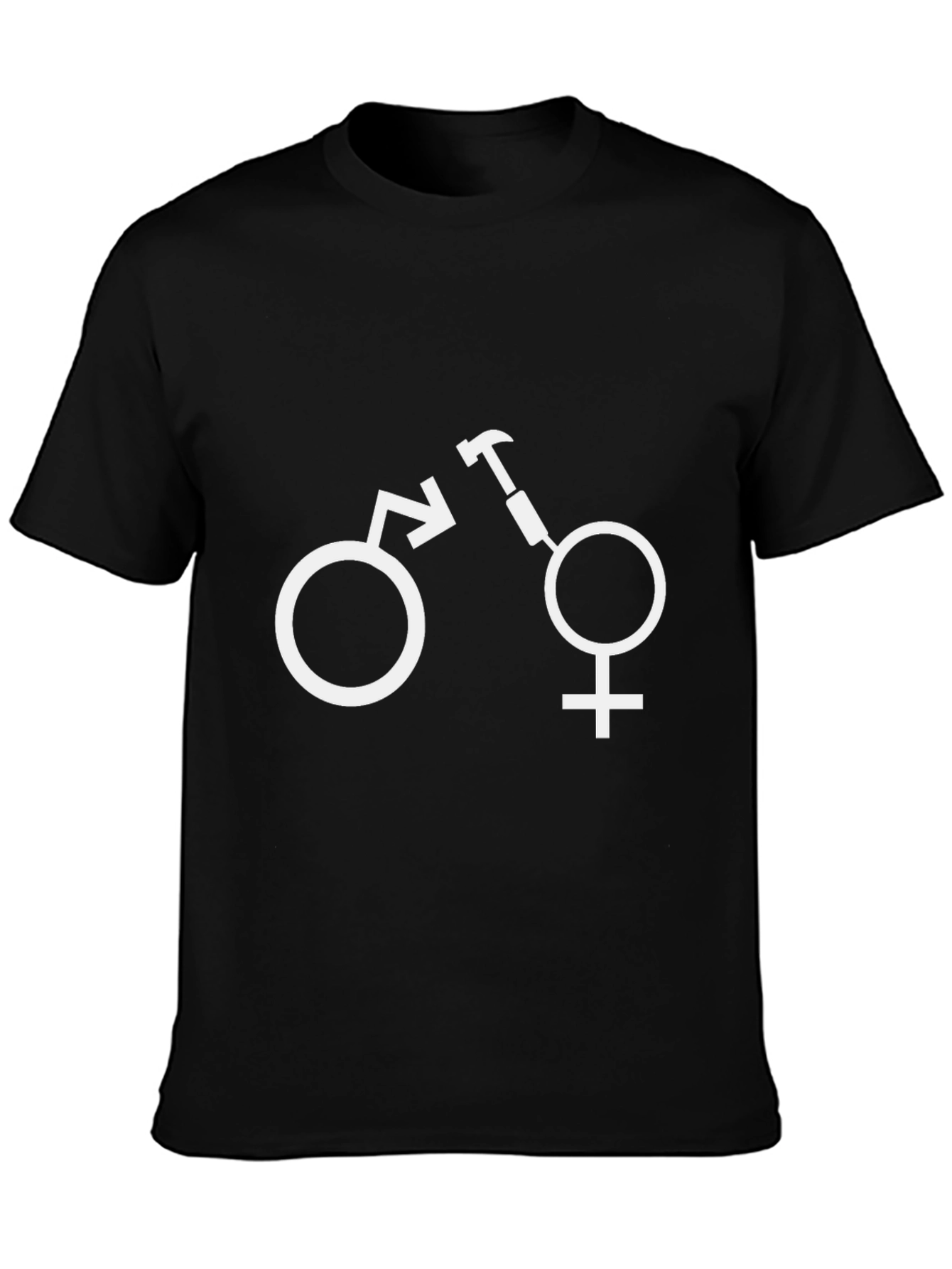 Black Funny Gender Symbol Humor T-Shirt view 3