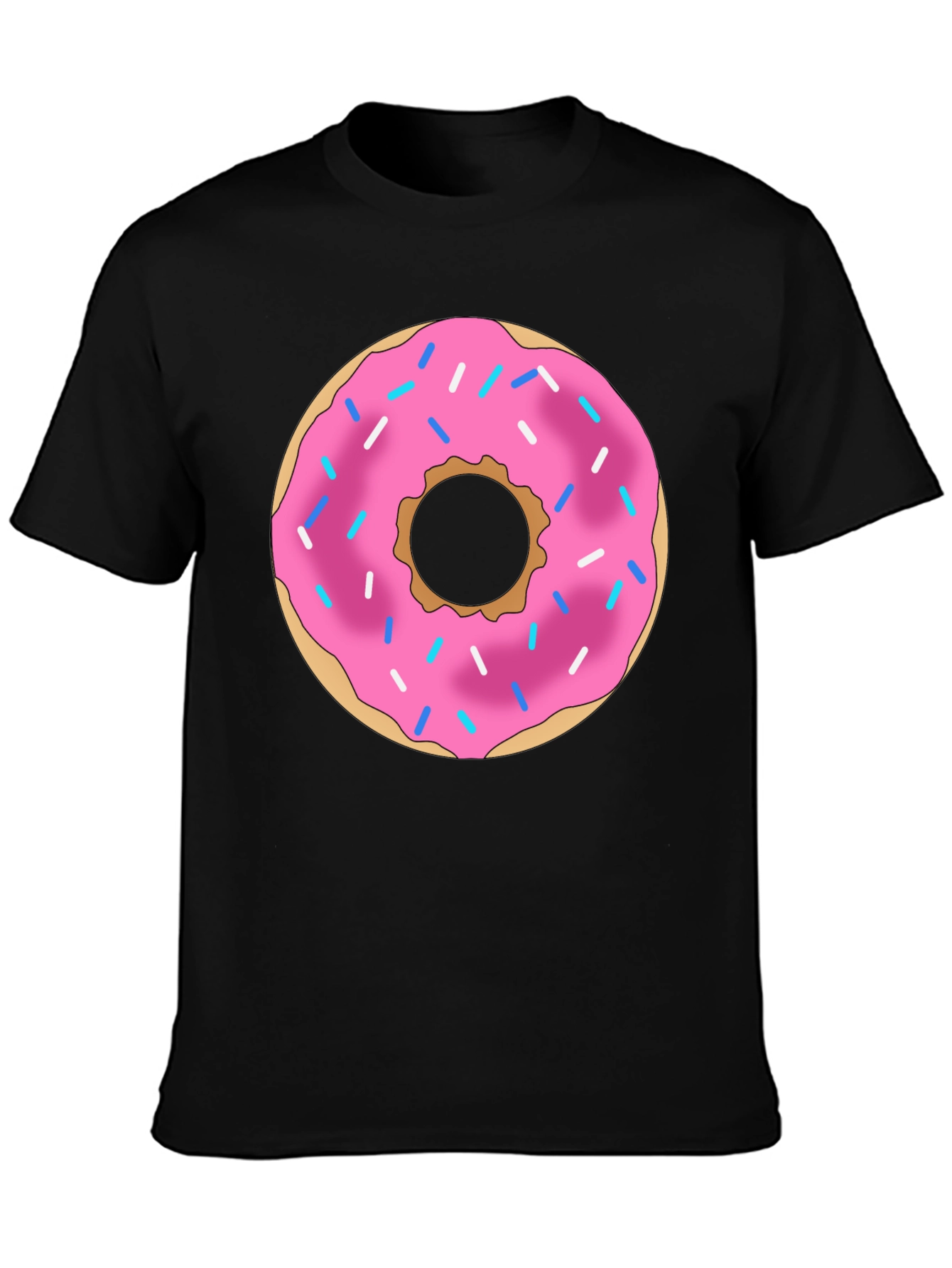 Black Donut Graphic Print Black T-Shirt view 3