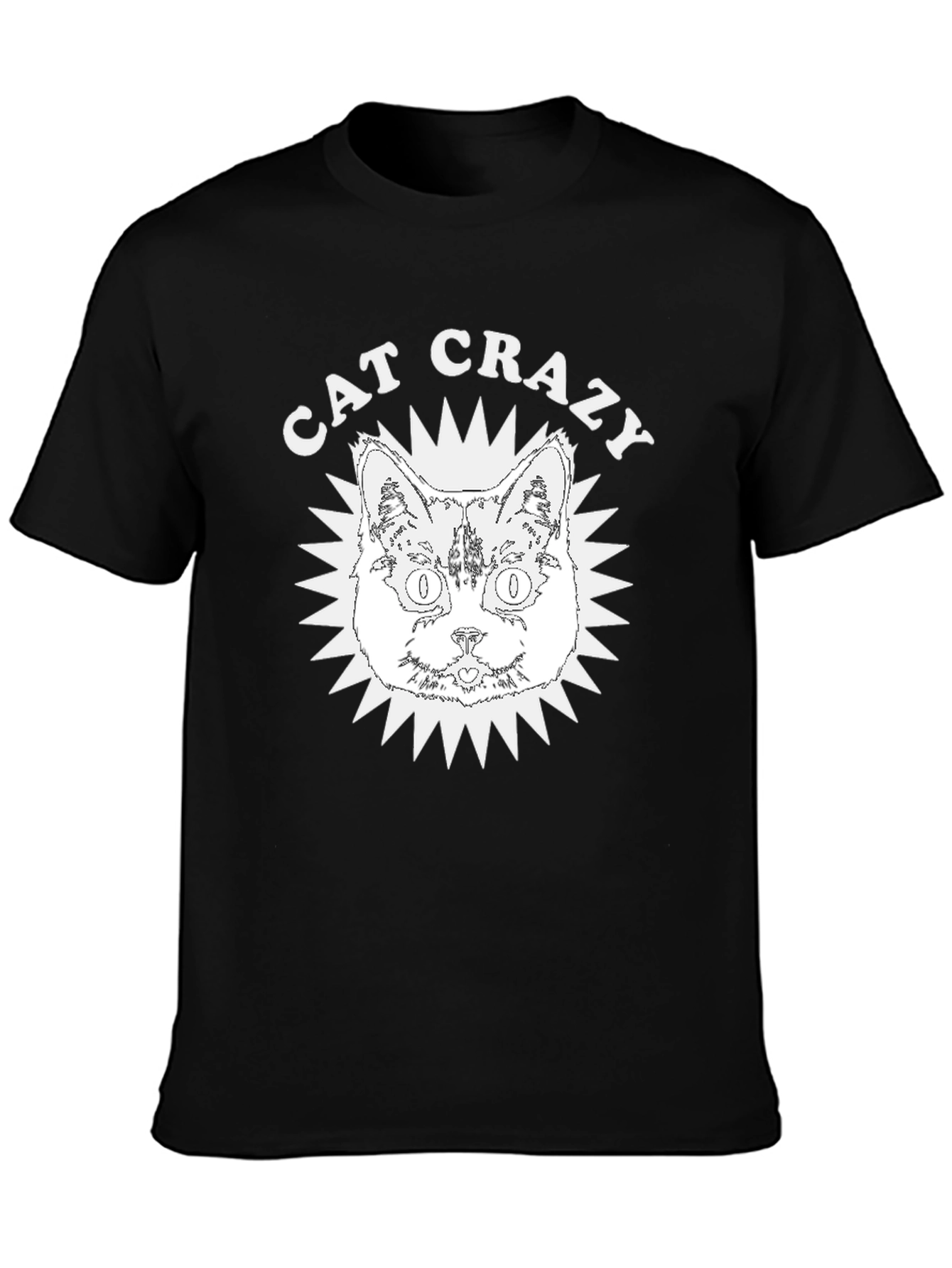 Black Cat Crazy Graphic Tee - Soft Cotton view 3