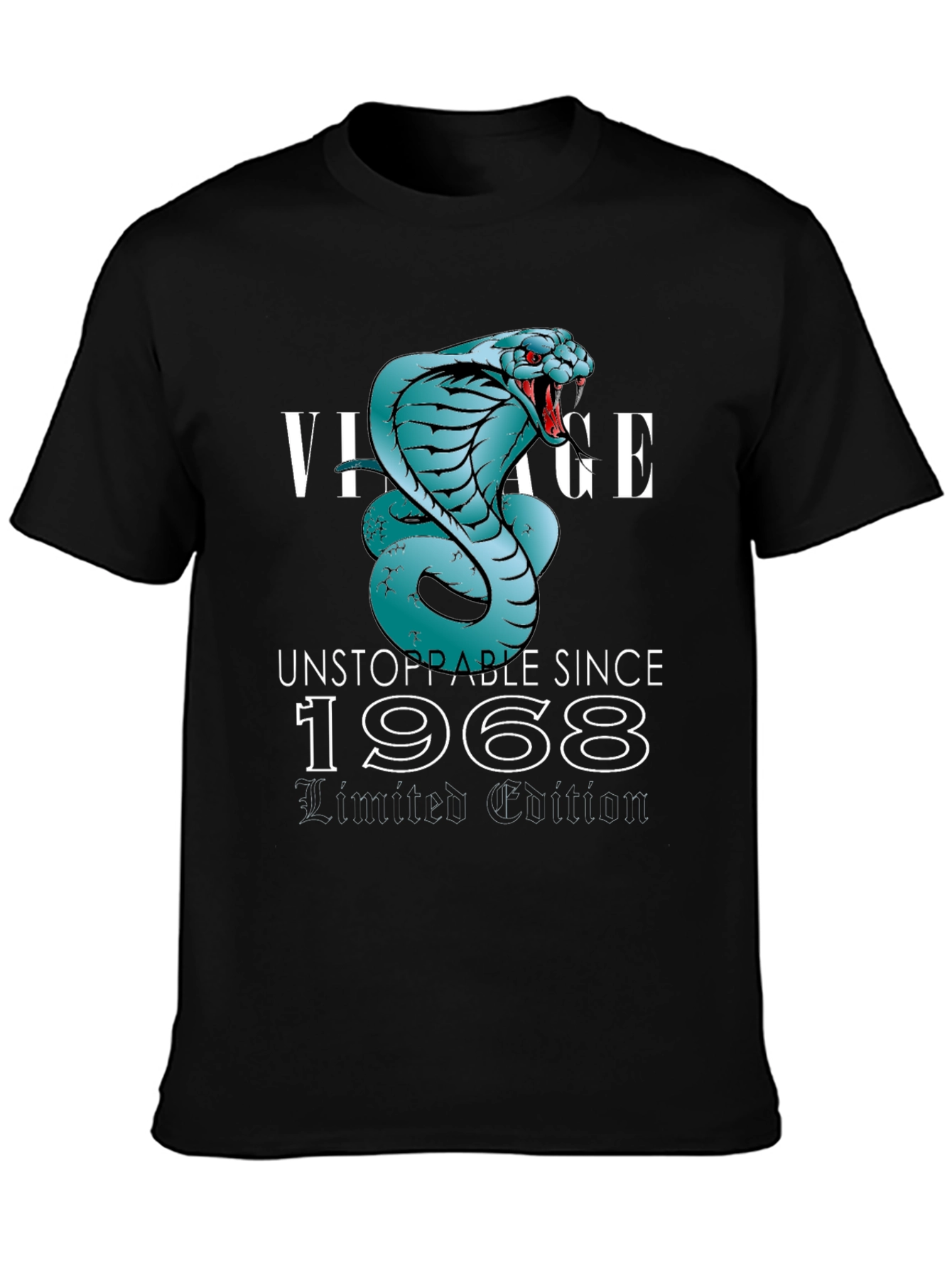 Black Vintage Cobra T-Shirt - Unstoppable Since 1968 view 3