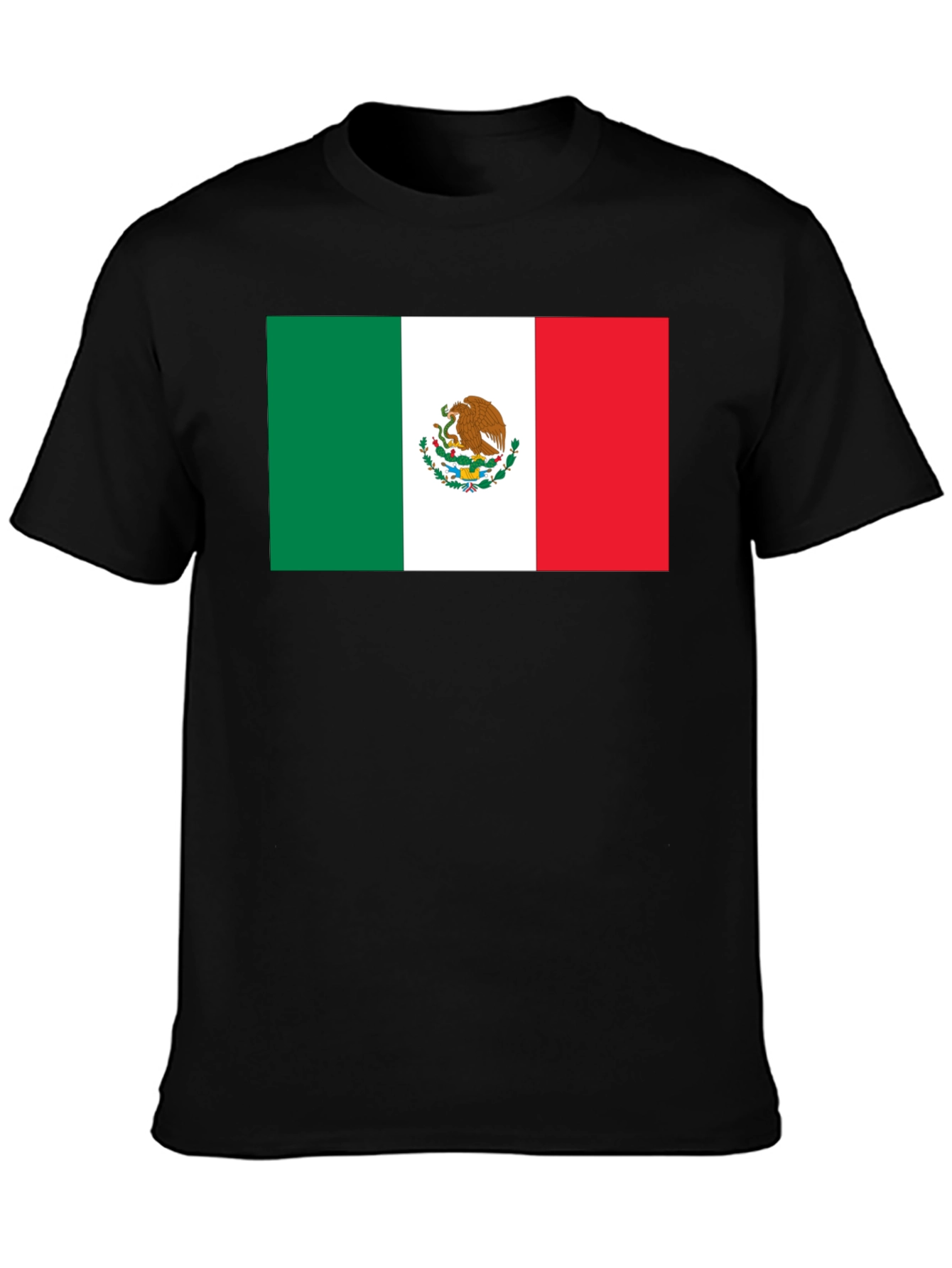 Black Mexico Flag T-Shirt - Black view 3