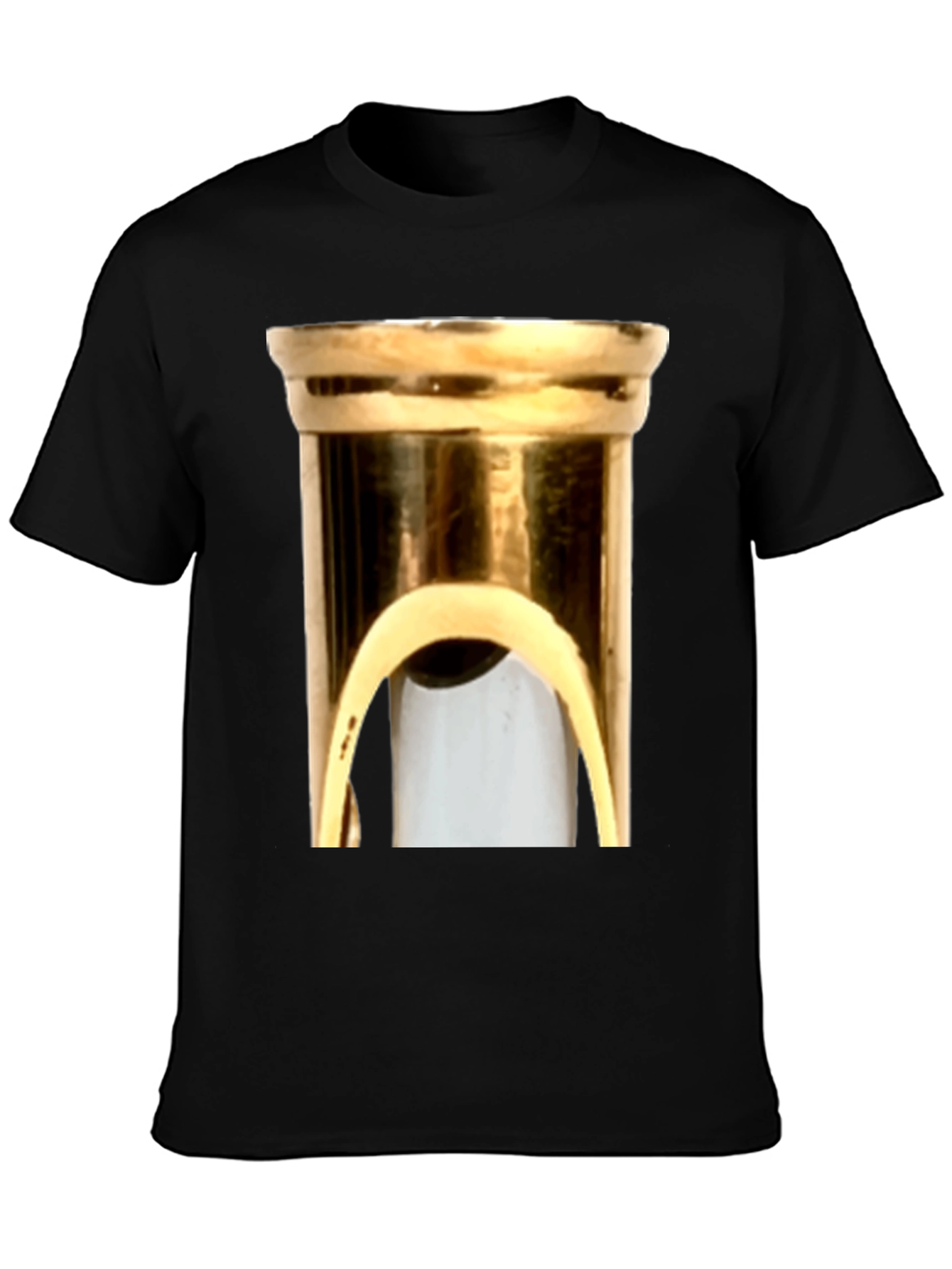 Black Abstract Brass Instrument Graphic Tee - Soft Cotton Blend view 3