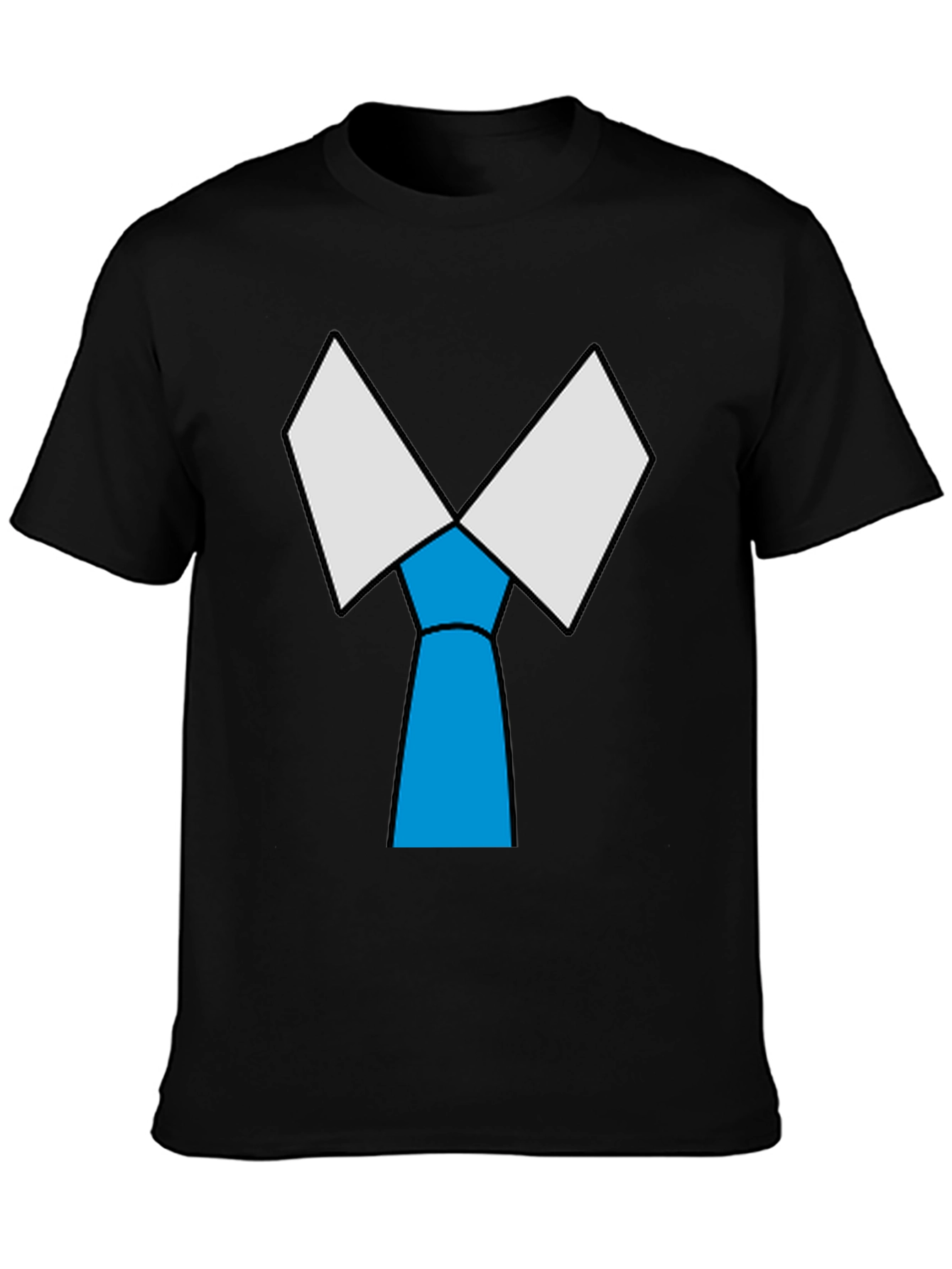 Black Novelty Tie T-Shirt - Funny Graphic Tee view 3
