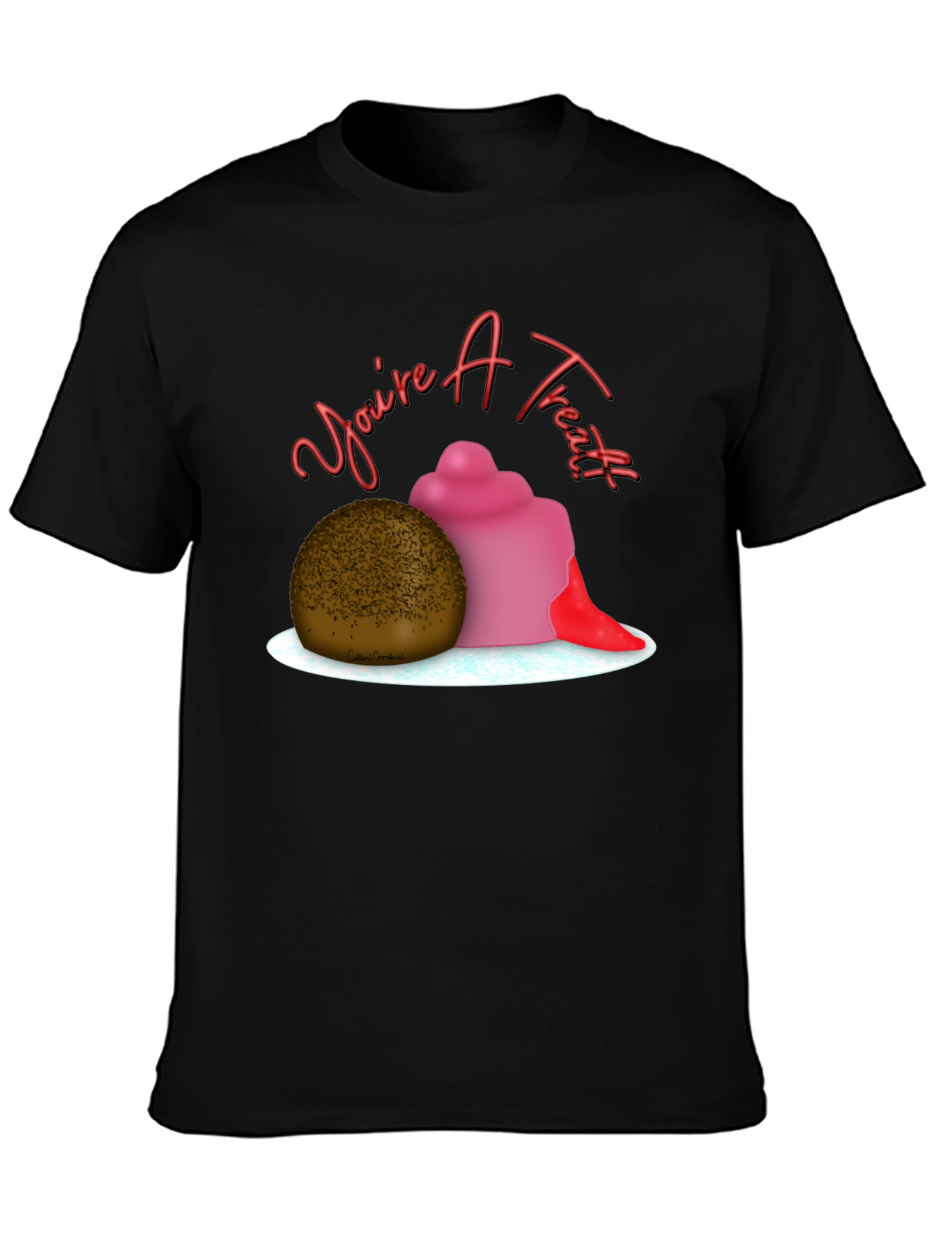 Black You're A Treat Dessert T-Shirt view 3