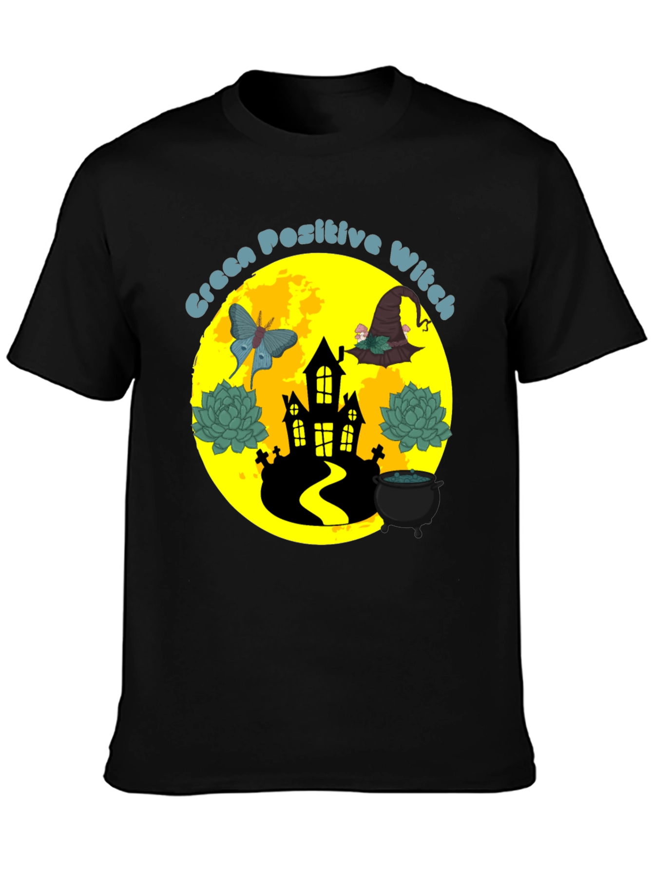 Black Green Positive Witch T-Shirt view 3