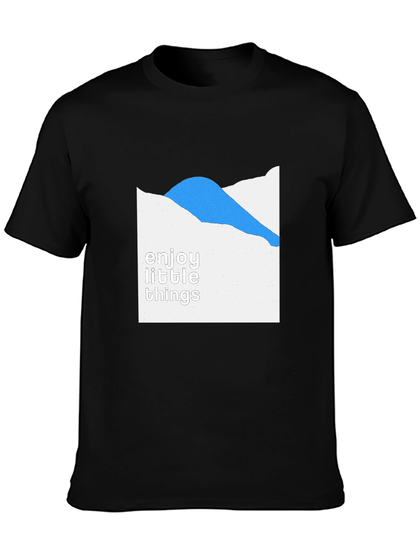 Black Enjoy Little Things Graphic Tee - Black Cotton Blend Shirt view 3