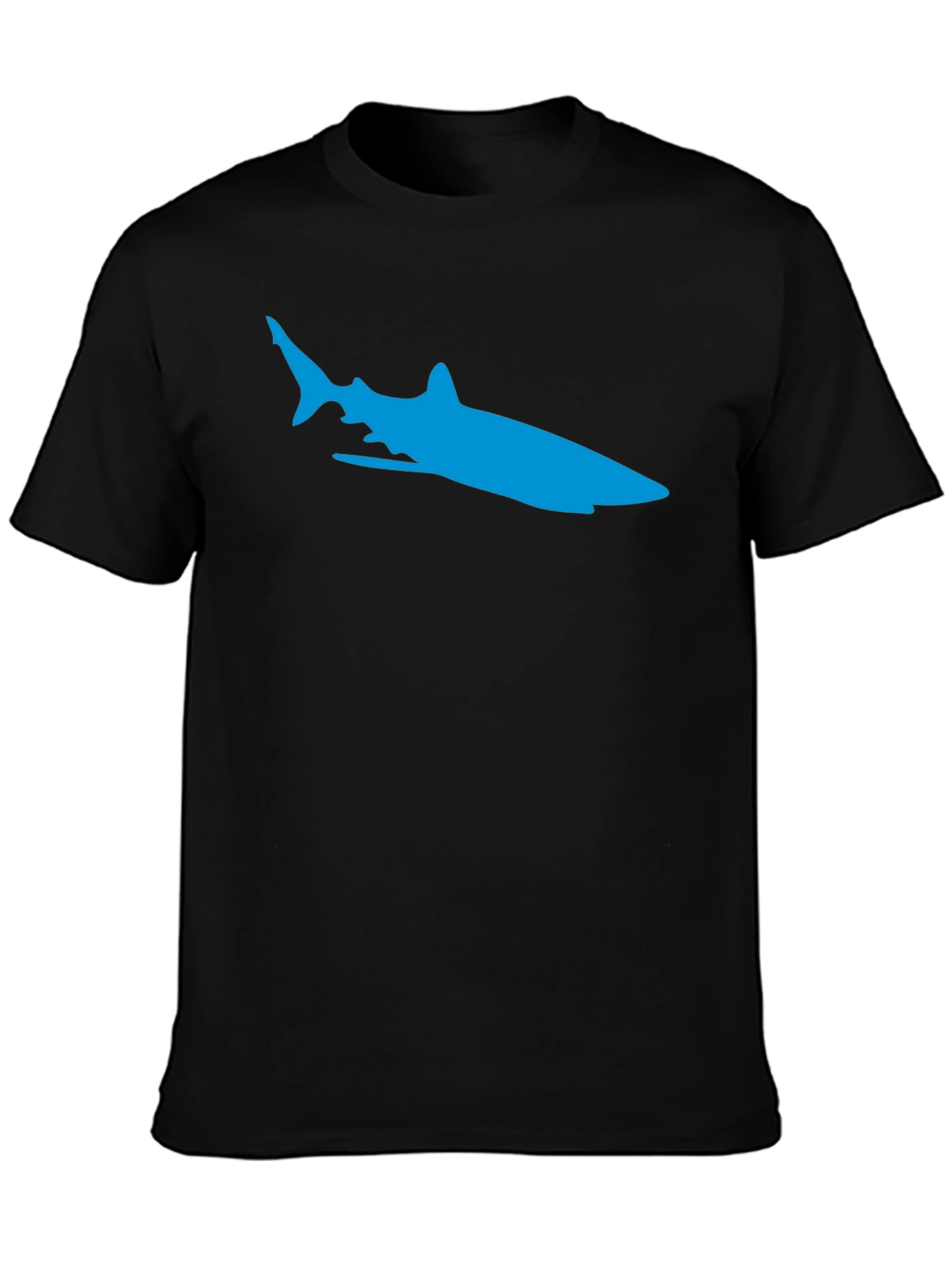 Black Cool Blue Shark Graphic T-Shirt view 3