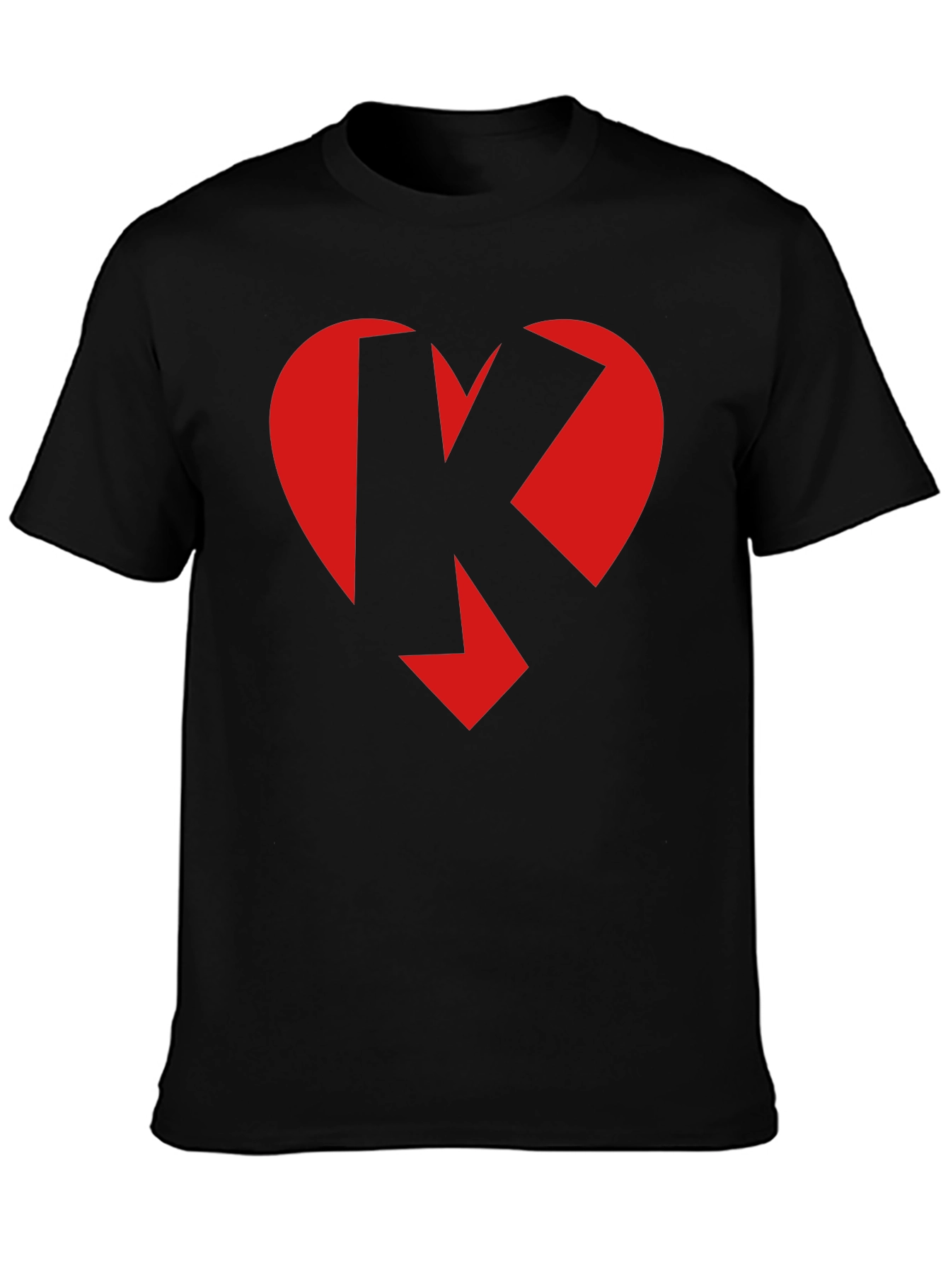 Black Heart K Graphic Tee - Black Crew Neck view 3