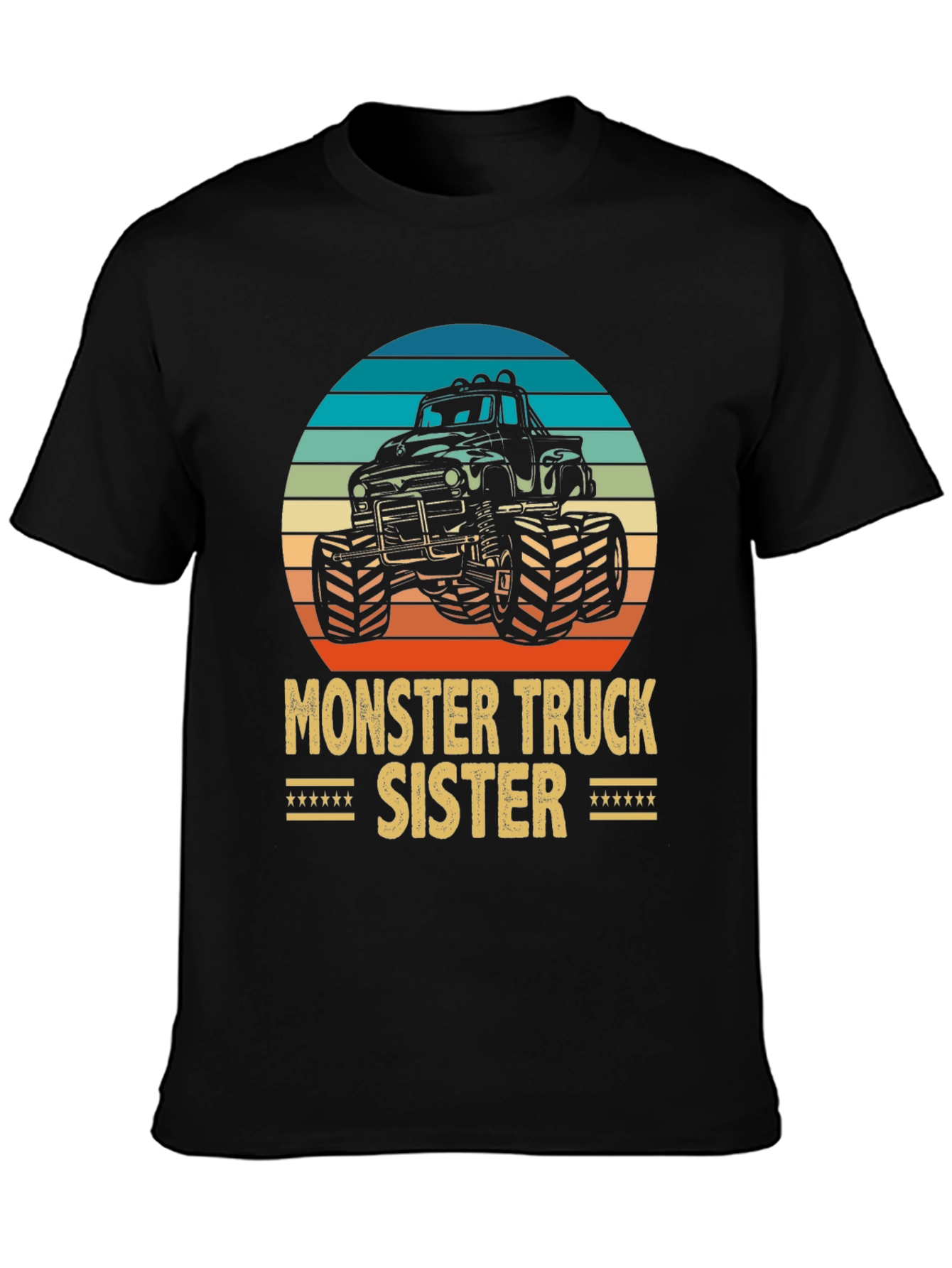 Black Monster Truck Sister Graphic Tee - Black Cotton Blend view 3