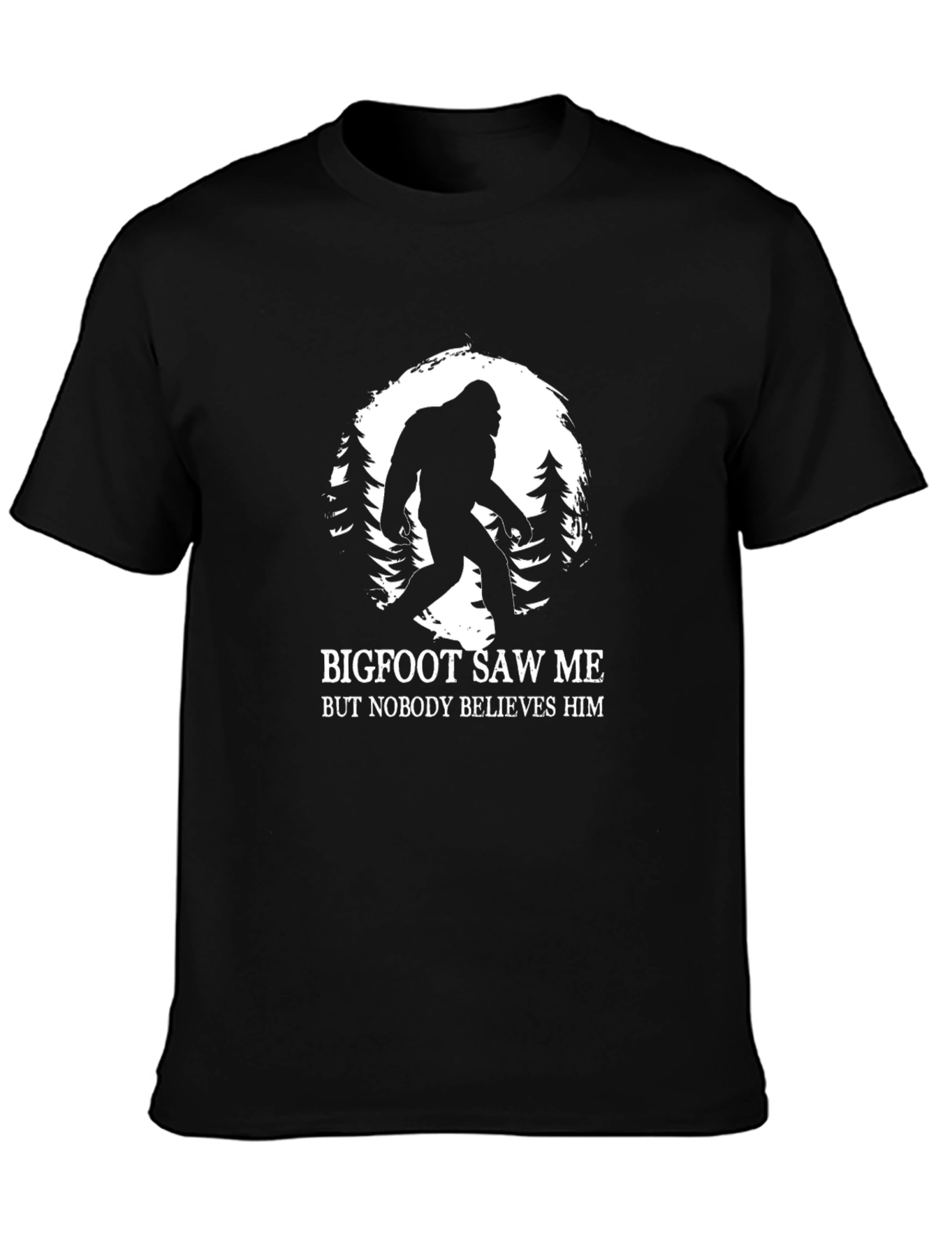 Black Bigfoot Saw Me Funny T-Shirt view 3