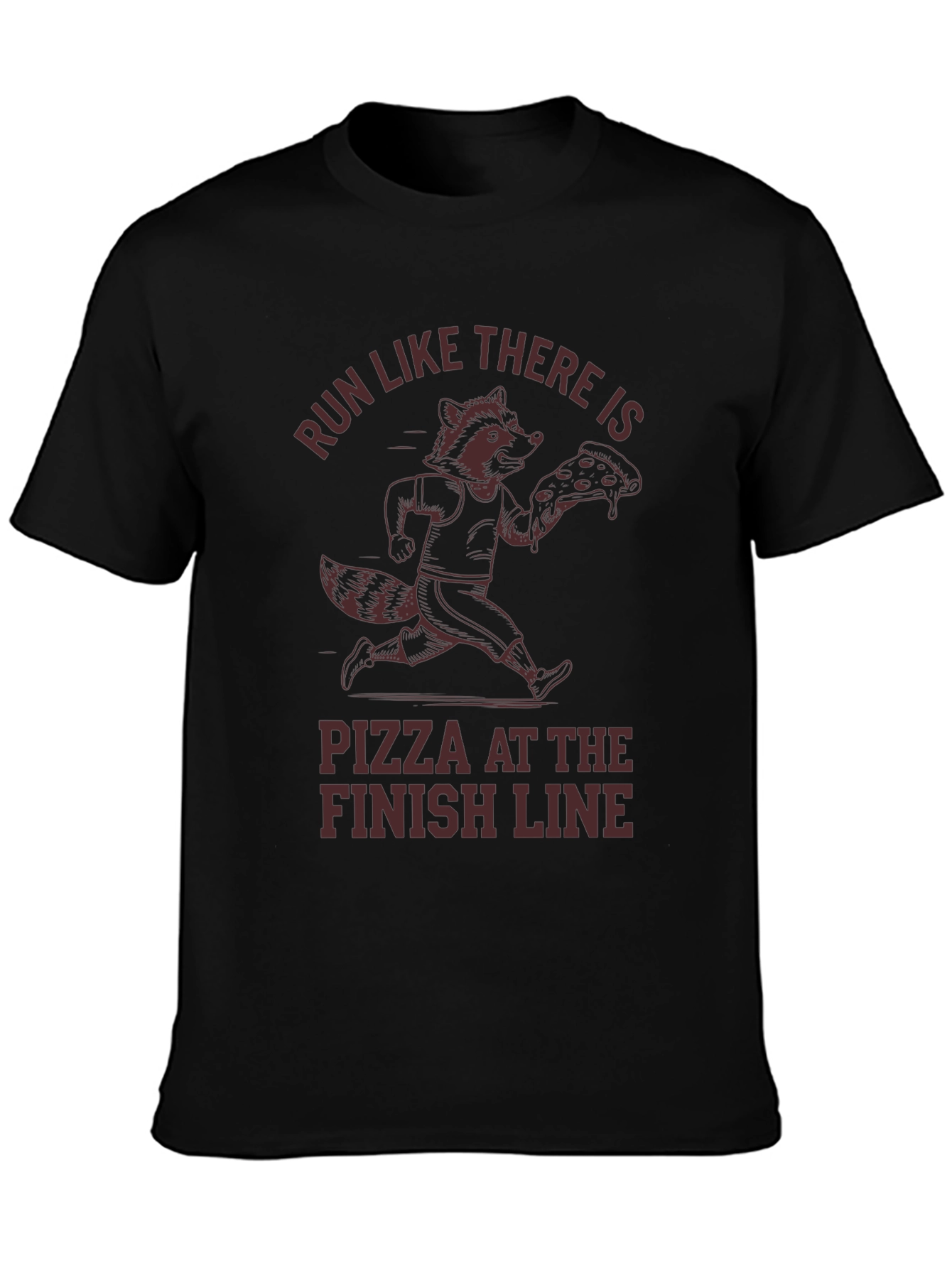 Black Run for Pizza Graphic T-Shirt view 3