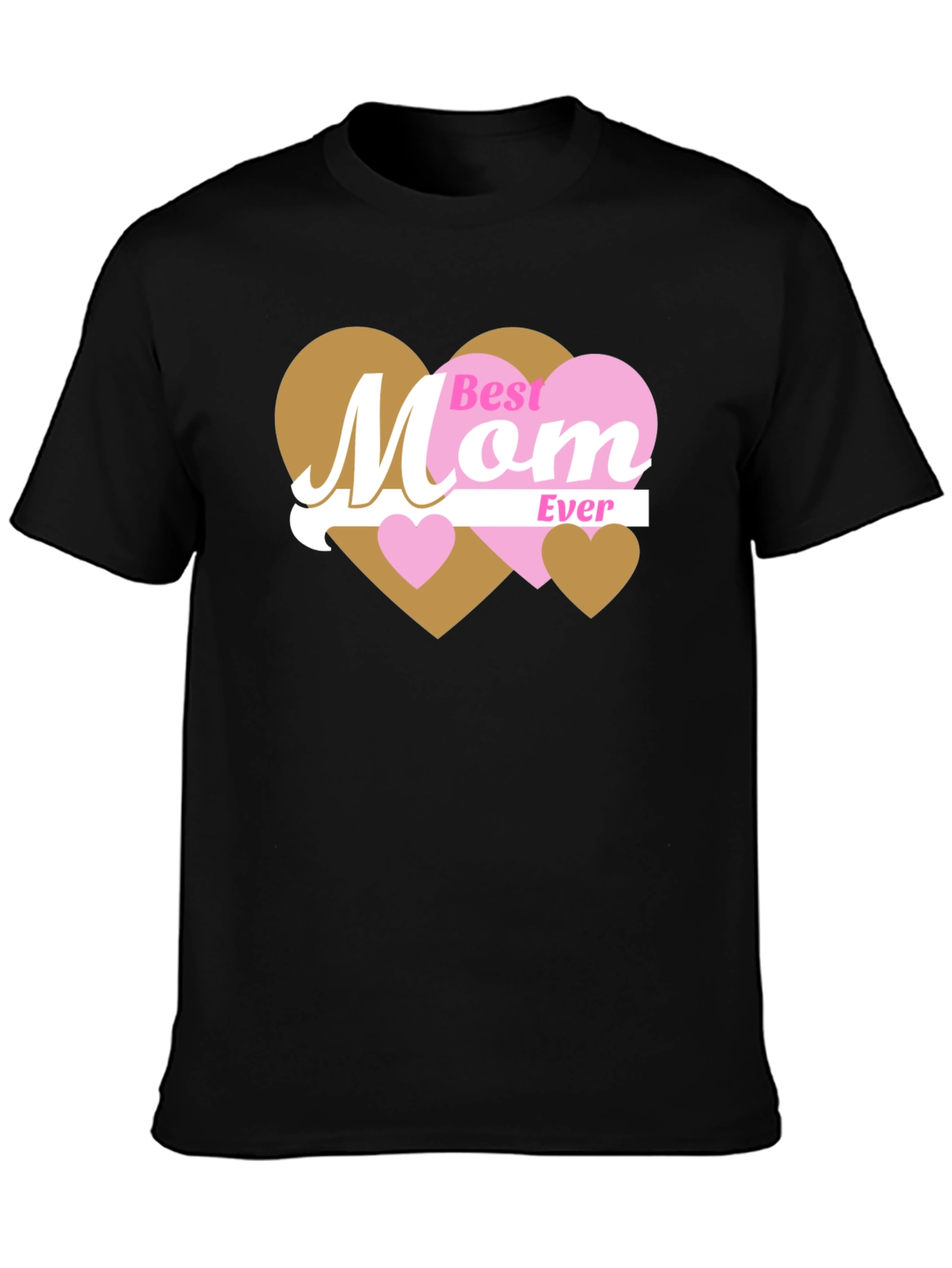 Black Best Mom Ever T-Shirt - Heart Design view 3