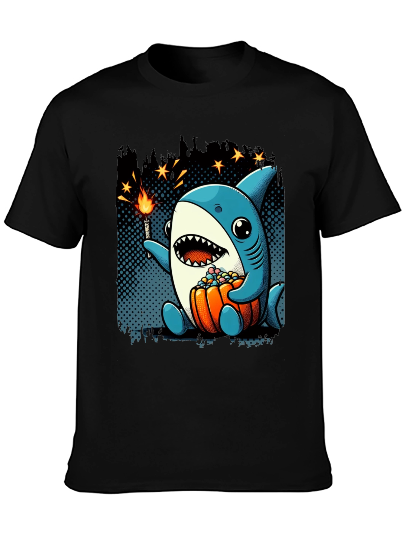 Black Shark Halloween T-Shirt view 3