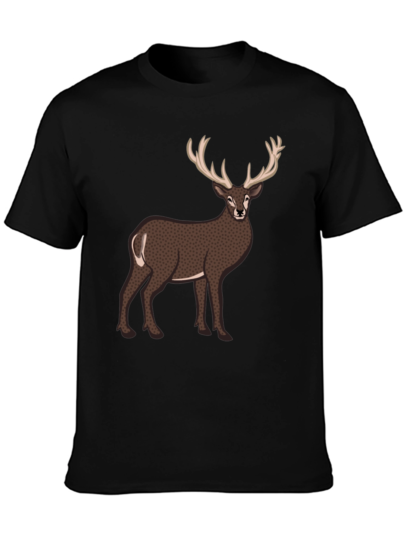 Black Deer Graphic T-Shirt - Men's Casual Tee view 3