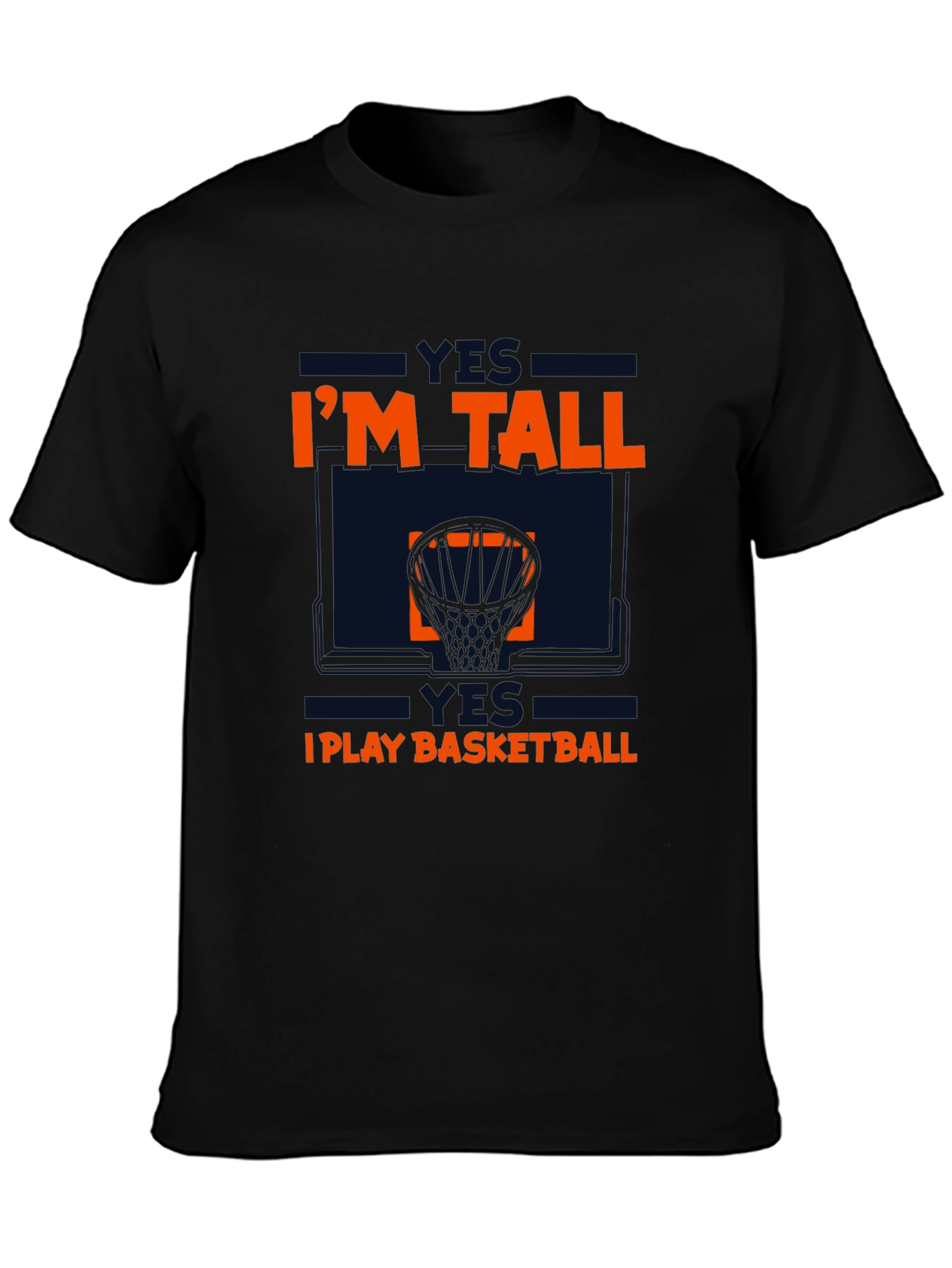 Black I'm Tall, I Play Basketball Graphic Tee view 3