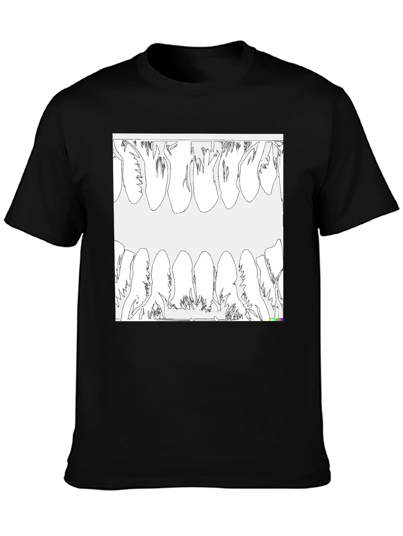 Black Unique Teeth Graphic T-Shirt view 3