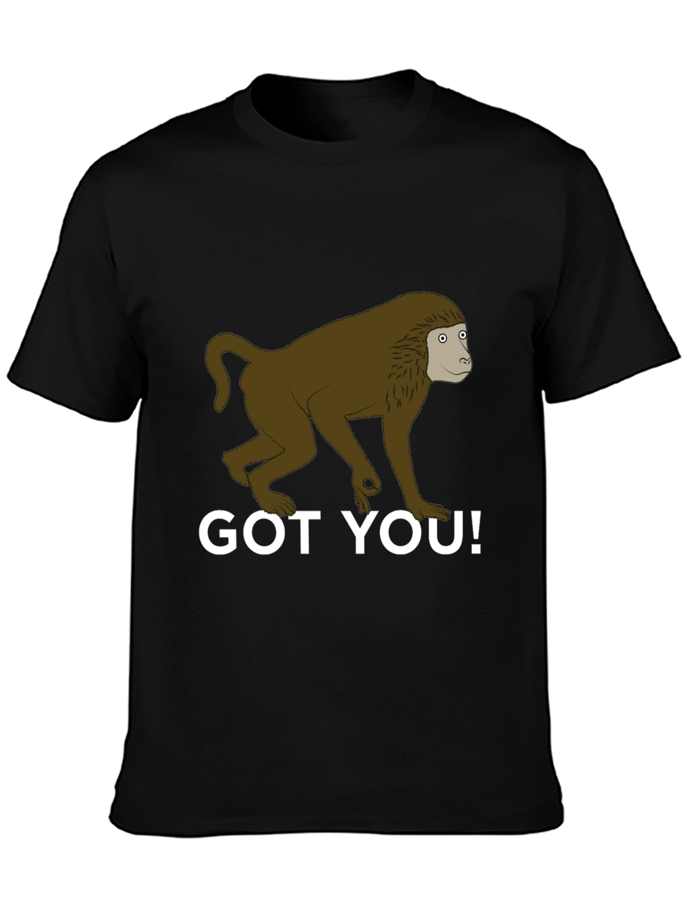 Black Got You! Monkey Graphic Tee - Novelty T-Shirt view 3