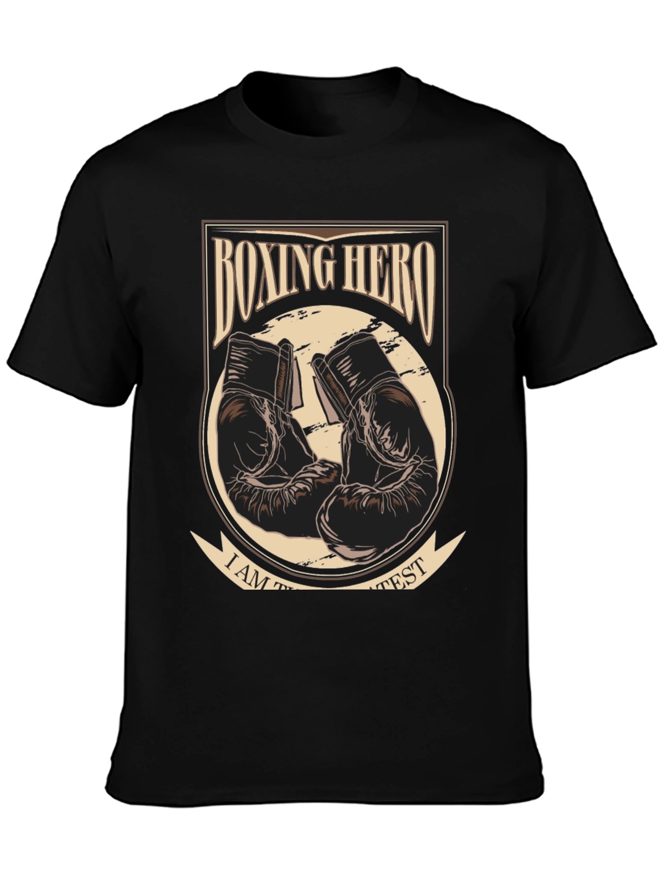 Black Boxing Hero Graphic Tee -  Greatest Boxing Fan T-Shirt view 3