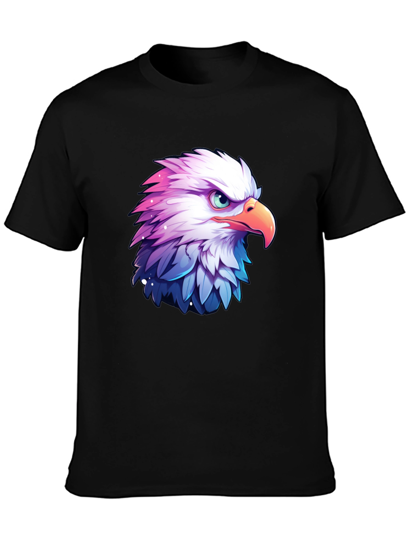 Black Eagle Graphic Black T-Shirt for Men view 3