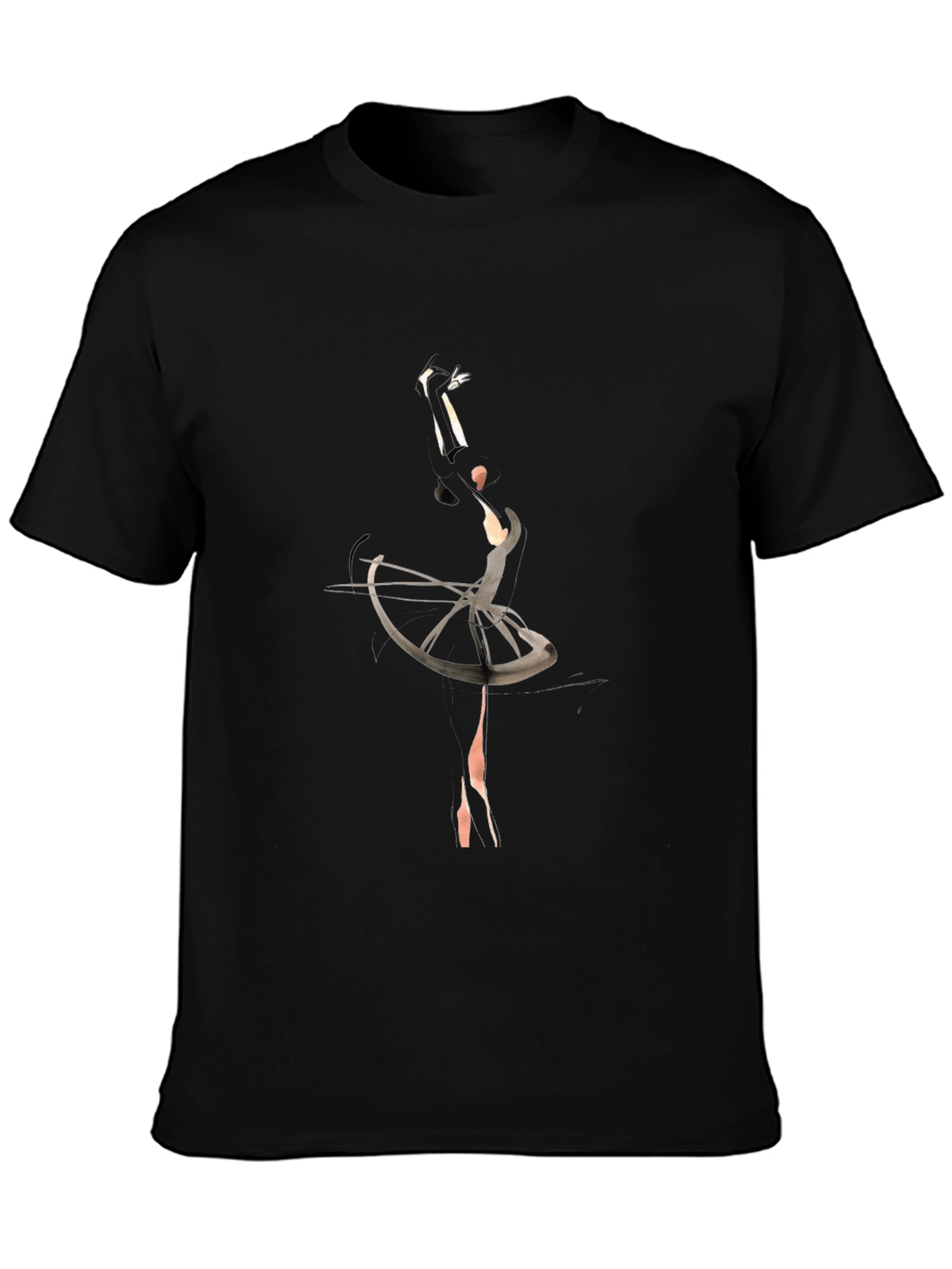 Black Ballet Dancer Graphic Tee - Elegant Style view 3