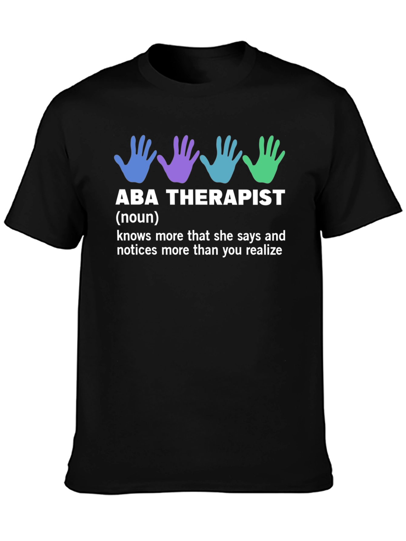 Black ABA Therapist Definition T-Shirt view 3