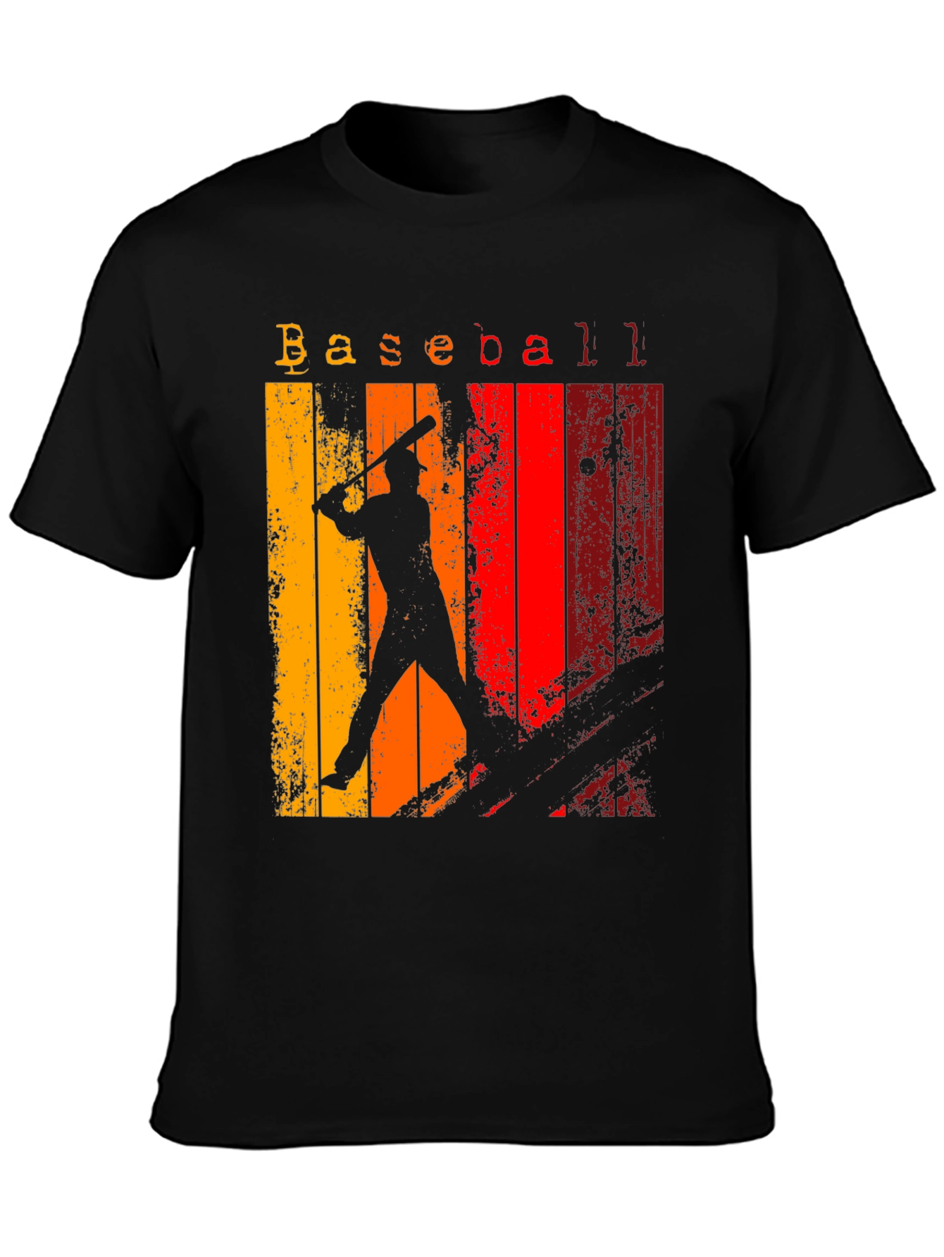 Black Retro Baseball Graphic Tee - Vintage Style Shirt view 3